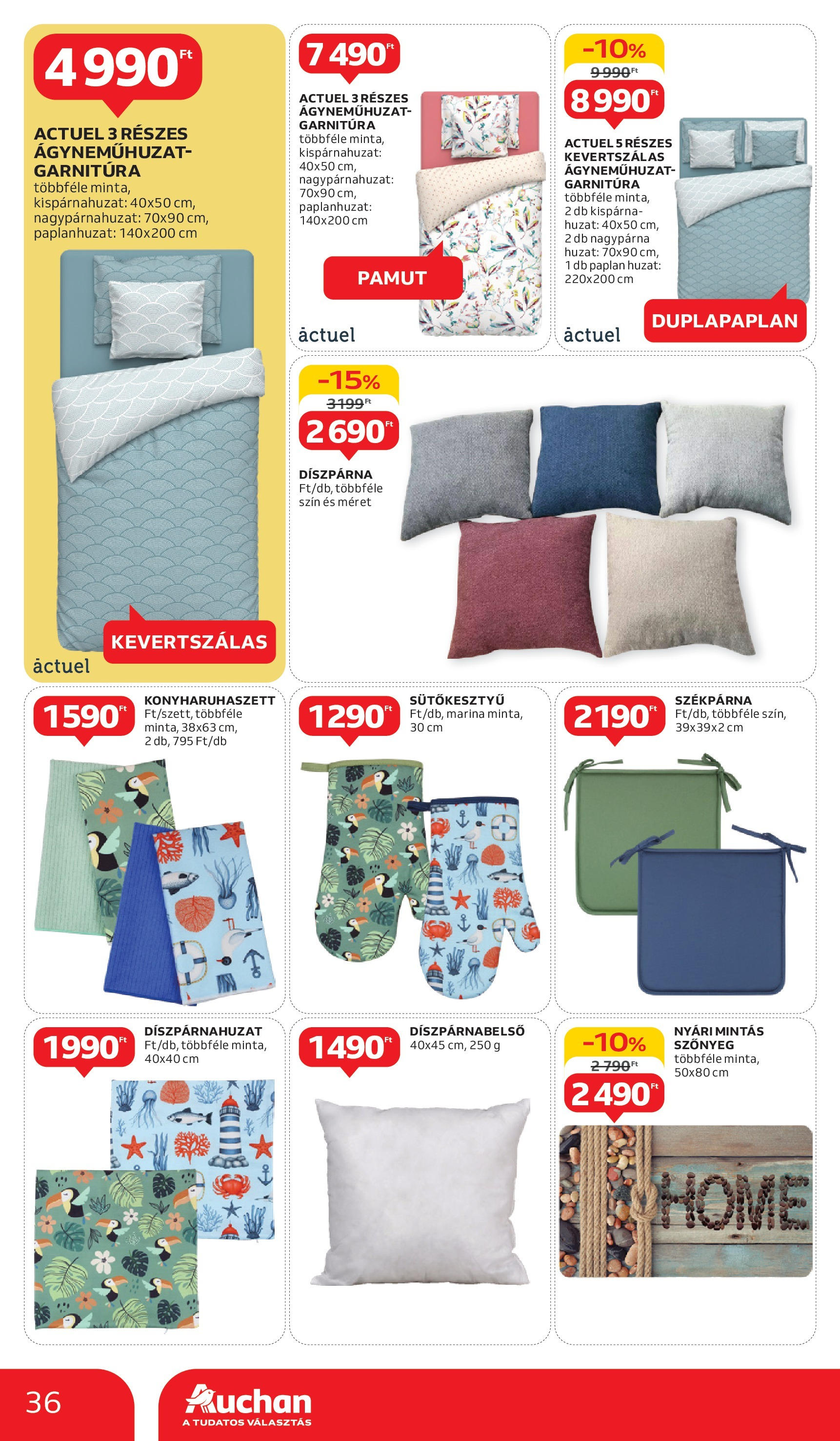 Auchan Akciós újság - 2025.05.29. -tól/töl > akció, lapozható szórólap 🛍️ | Oldal: 36 | Termékek: Díszpárnahuzat, Paplan, Szőnyeg, Díszpárna
