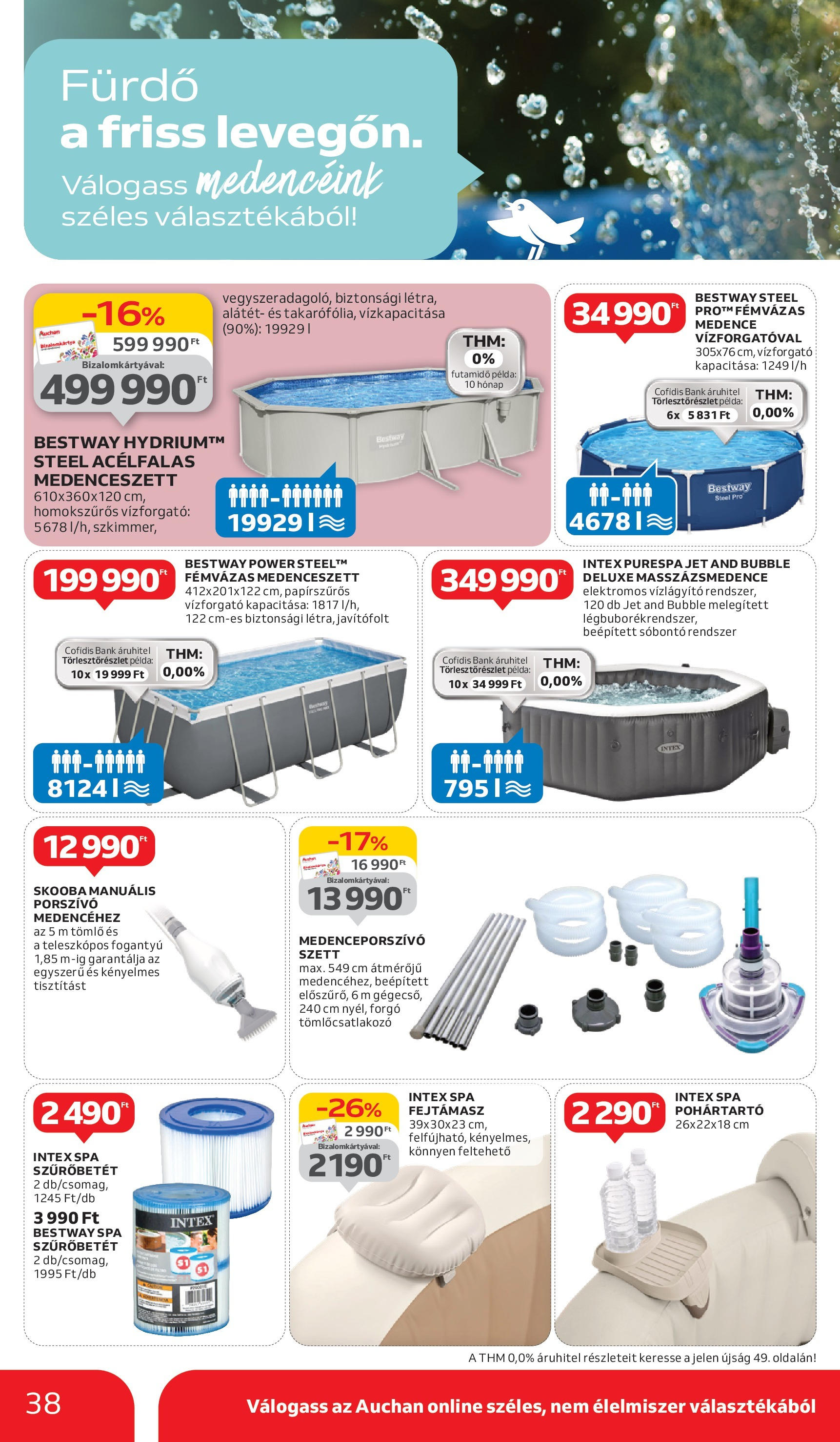 Auchan Akciós újság - 2025.05.29. -tól/töl > akció, lapozható szórólap 🛍️ | Oldal: 38 | Termékek: Porszívó, Tömlő, Medence