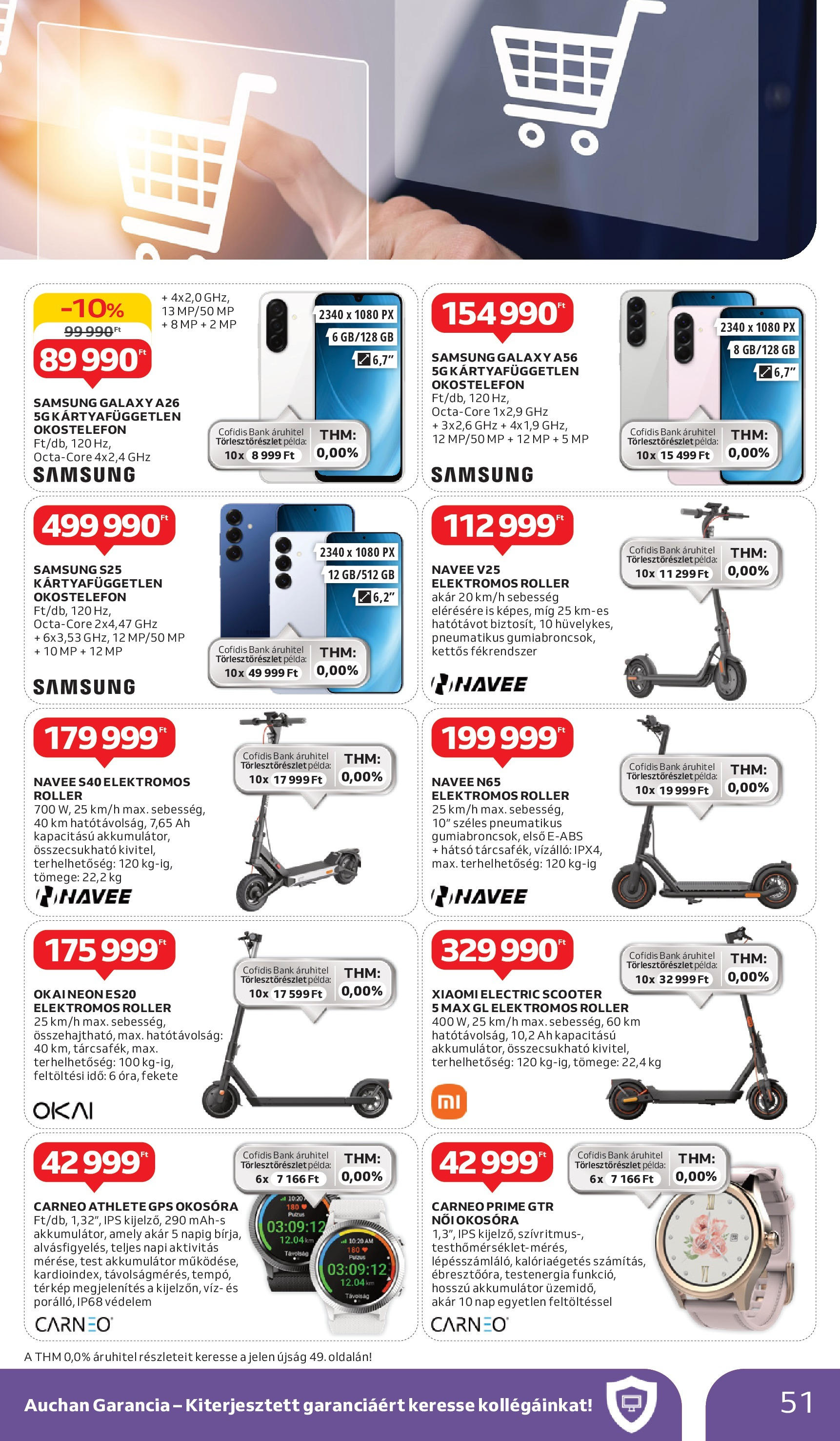 Auchan Akciós újság - 2025.05.29. -tól/töl > akció, lapozható szórólap 🛍️ | Oldal: 51 | Termékek: Roller, Akkumulátor, Xiaomi, Samsung