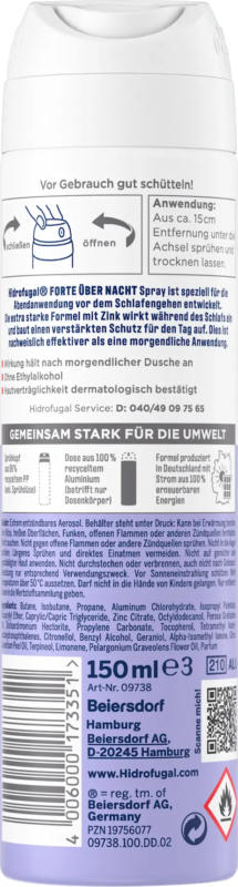 Hidrofugal Antitranspirant Deospray Über Nacht