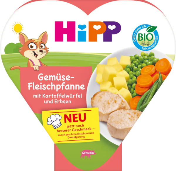 HiPP Kinderteller Gemüse-Fleischpfanne mit Kartoffelwürfeln & Erbsen, ab 1 Jahr