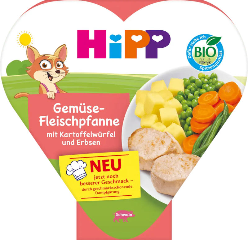 HiPP Kinderteller Gemüse-Fleischpfanne mit Kartoffelwürfeln & Erbsen, ab 1 Jahr