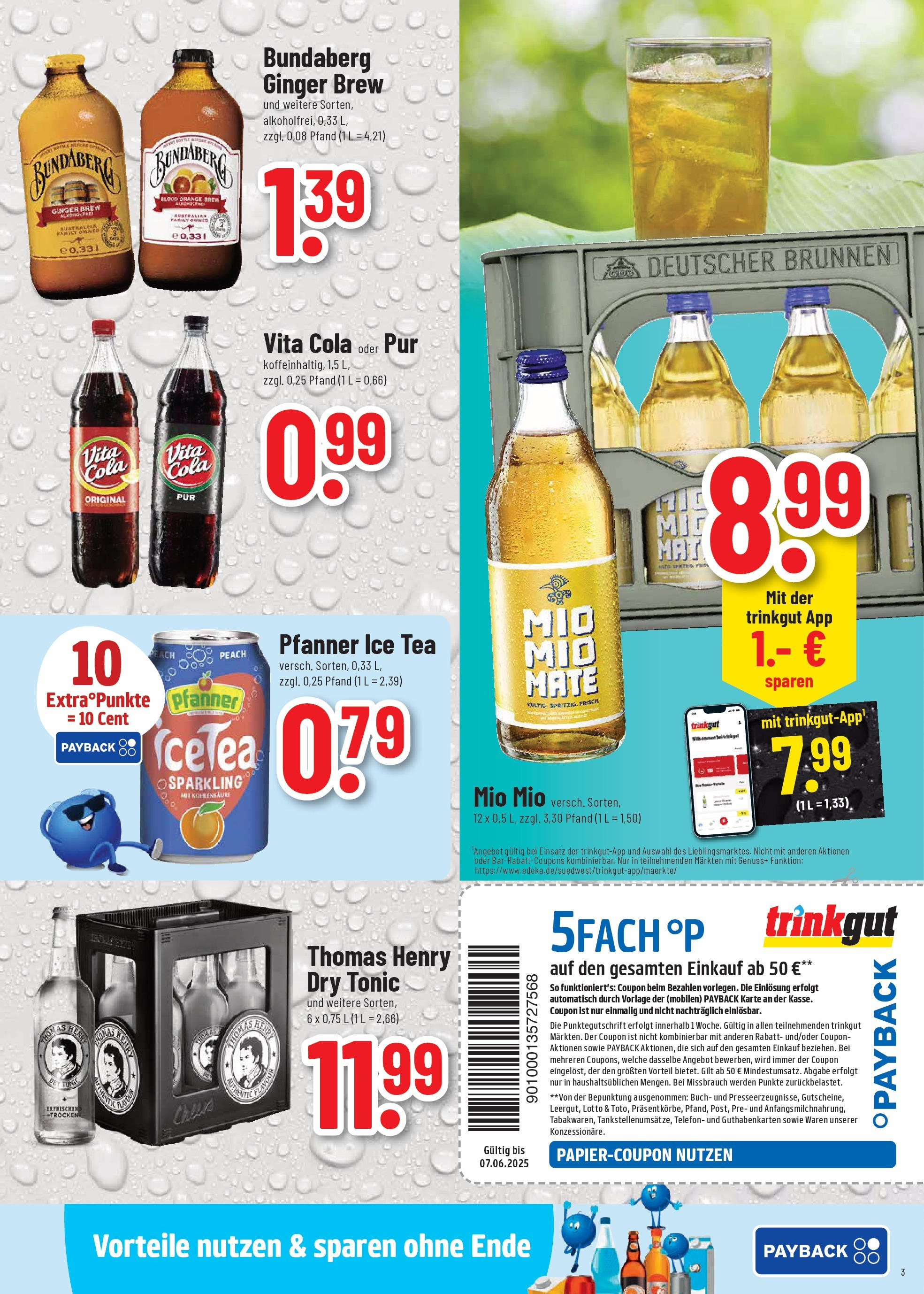Trinkgut prospekt Wiesenbach	 (ab 01.06.2025) » Angebote online | Seite: 3 | Produkte: Cola, Vita cola, Telefon