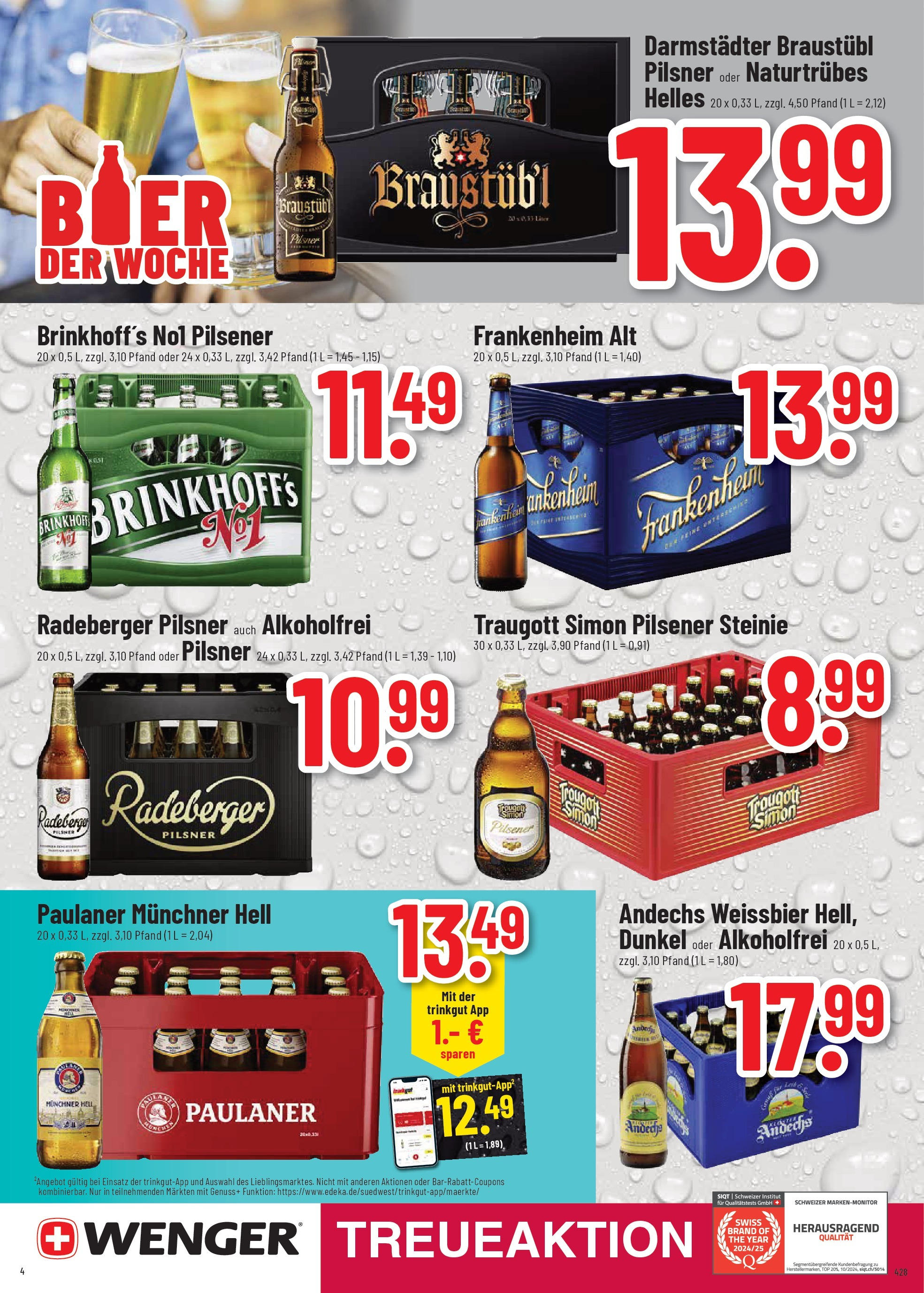 Trinkgut prospekt Wiesbaden	 (ab 01.06.2025) » Angebote online | Seite: 4 | Produkte: Top, Weißbier, Radeberger pilsner, Paulaner
