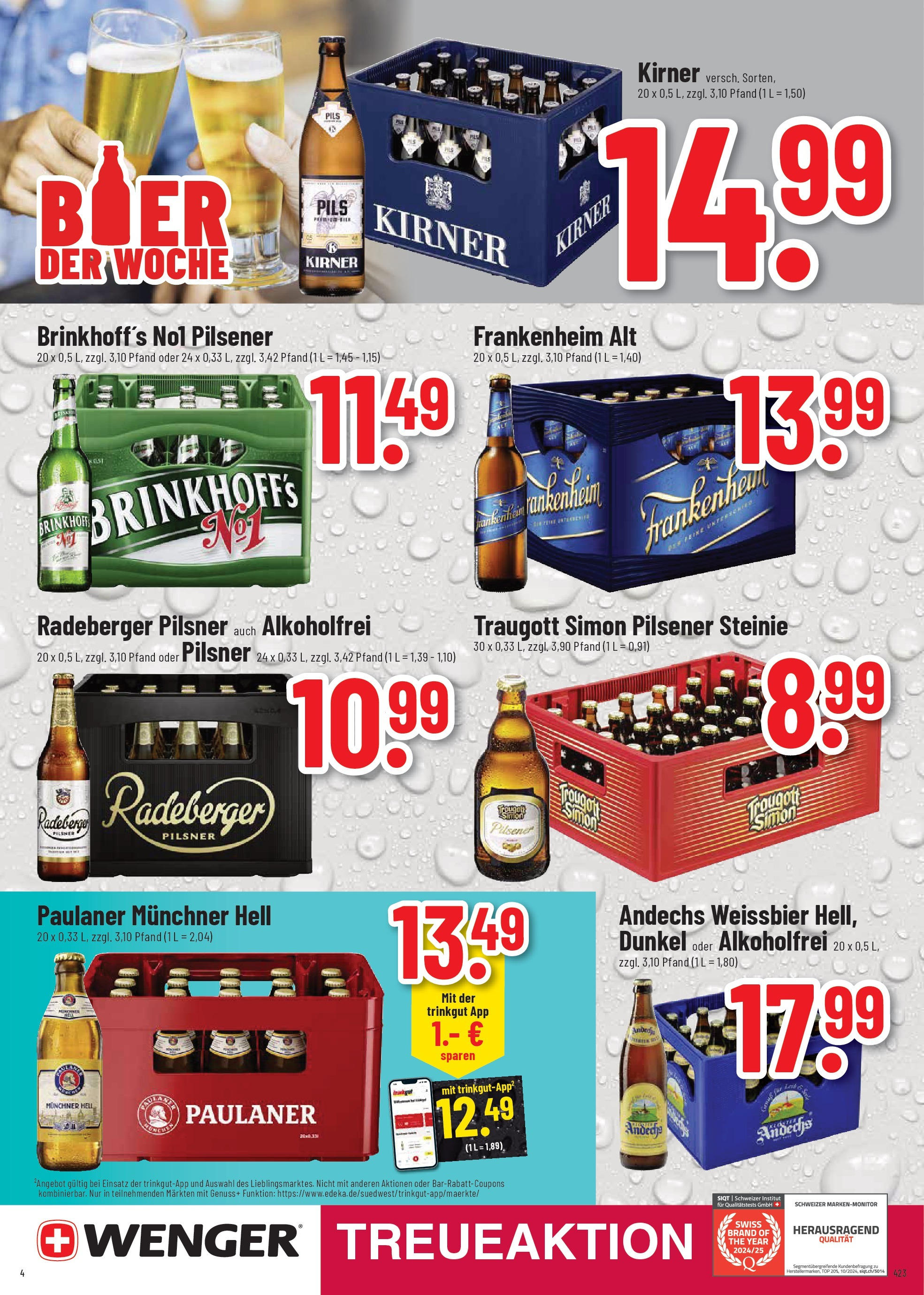 Trinkgut prospekt Bad Kreuznach	 (ab 01.06.2025) » Angebote online | Seite: 4 | Produkte: Weißbier, Pils, Radeberger pilsner, Paulaner