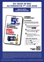 OFFRE EXCLUSIVE APPLI : BON D’ACHAT BIERES ET CIDRES