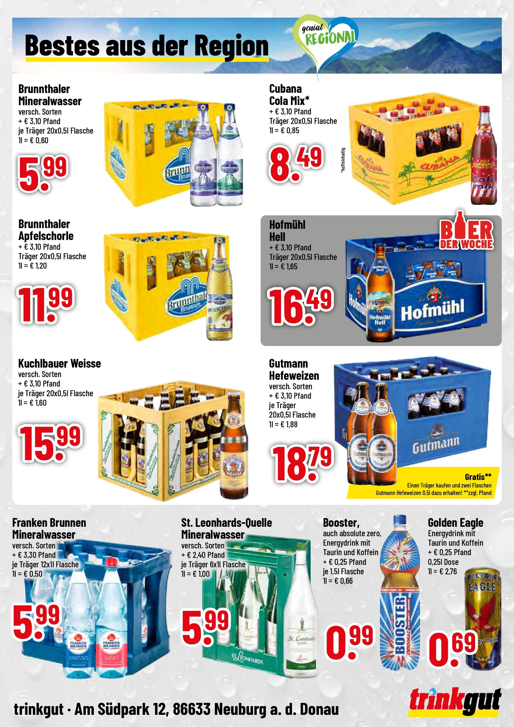 Trinkgut prospekt Neuburg an der Donau	 (ab 01.06.2025) » Angebote online | Seite: 4 | Produkte: Cola, Mineralwasser