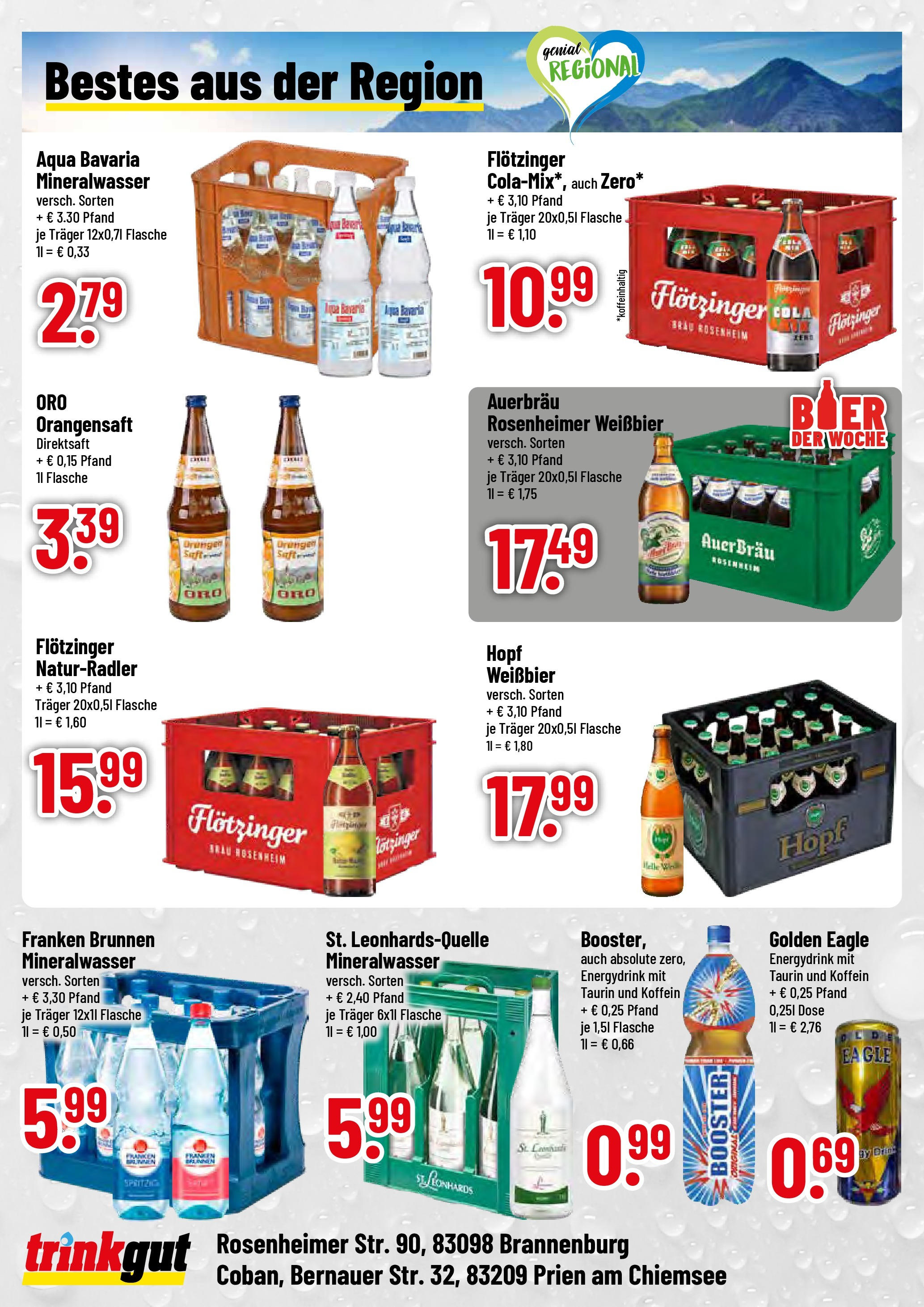 Trinkgut prospekt Prien am Chiemsee	 (ab 01.06.2025) » Angebote online | Seite: 4 | Produkte: Cola, Weißbier, Orangensaft, Mineralwasser