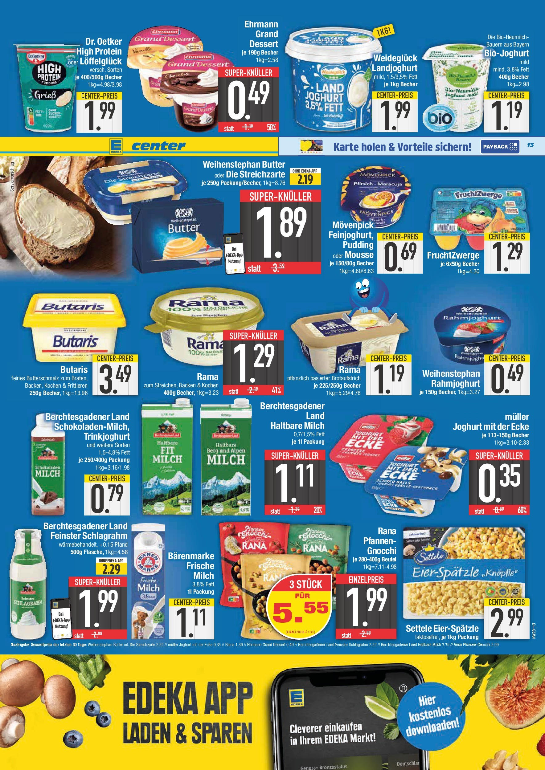 Edeka prospekt Bad Reichenhall	 (ab 01.06.2025) » Angebote Online | Seite: 13 | Produkte: Butter, Joghurt, Ehrmann grand dessert, Pudding