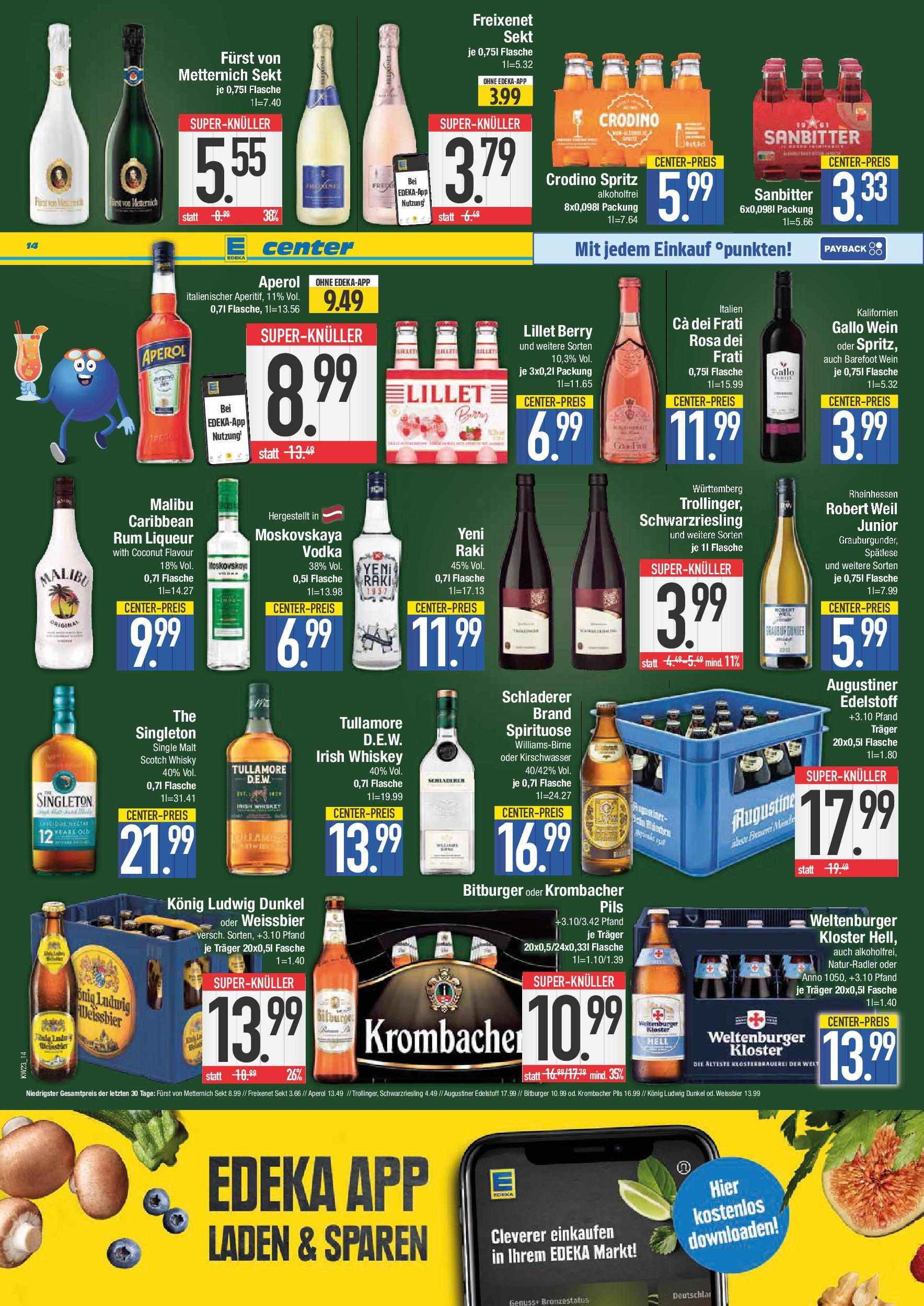 Edeka prospekt Bad Reichenhall	 (ab 01.06.2025) » Angebote Online | Seite: 14 | Produkte: Bitburger, Sekt, Pils, Whiskey