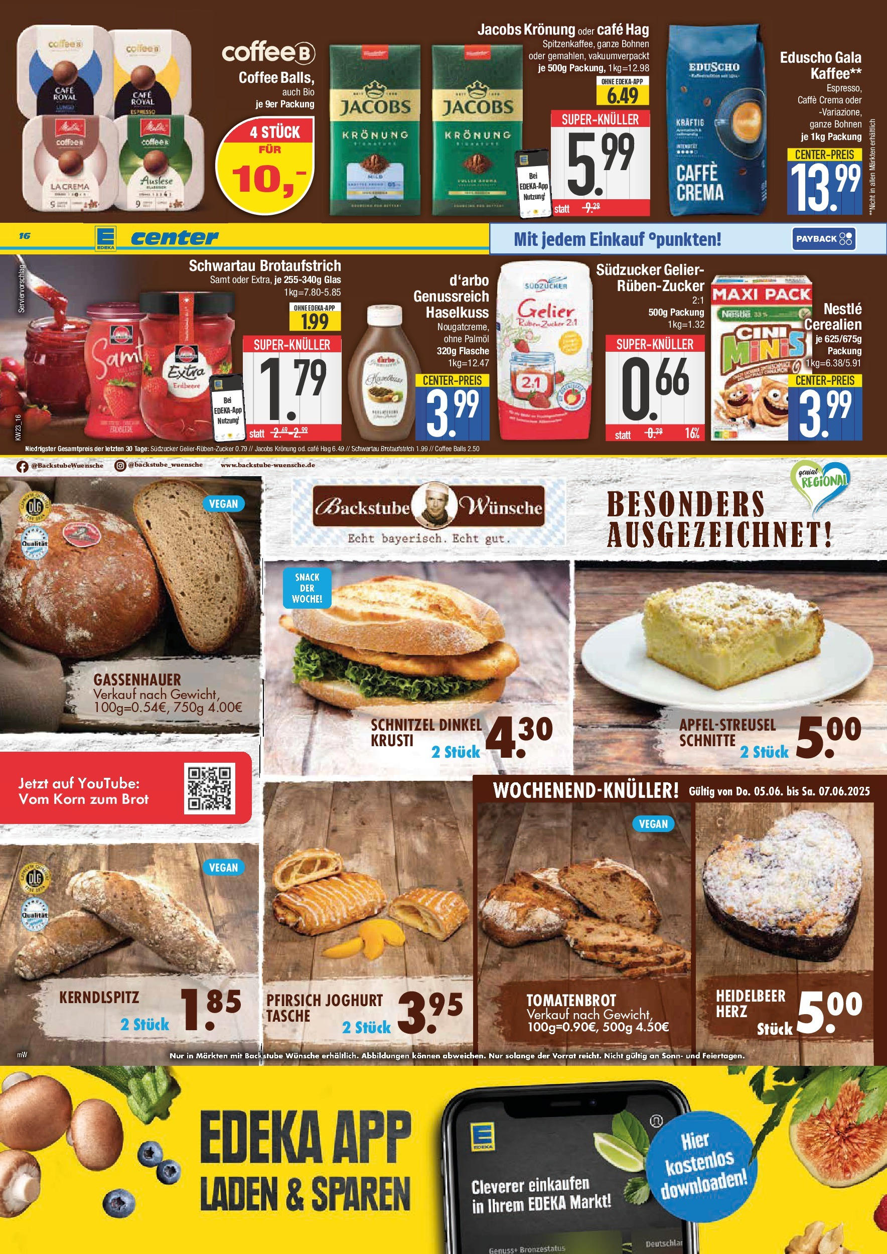 Edeka prospekt Bad Reichenhall	 (ab 01.06.2025) » Angebote Online | Seite: 16 | Produkte: Tasche, Schwartau samt, Brot, Eduscho