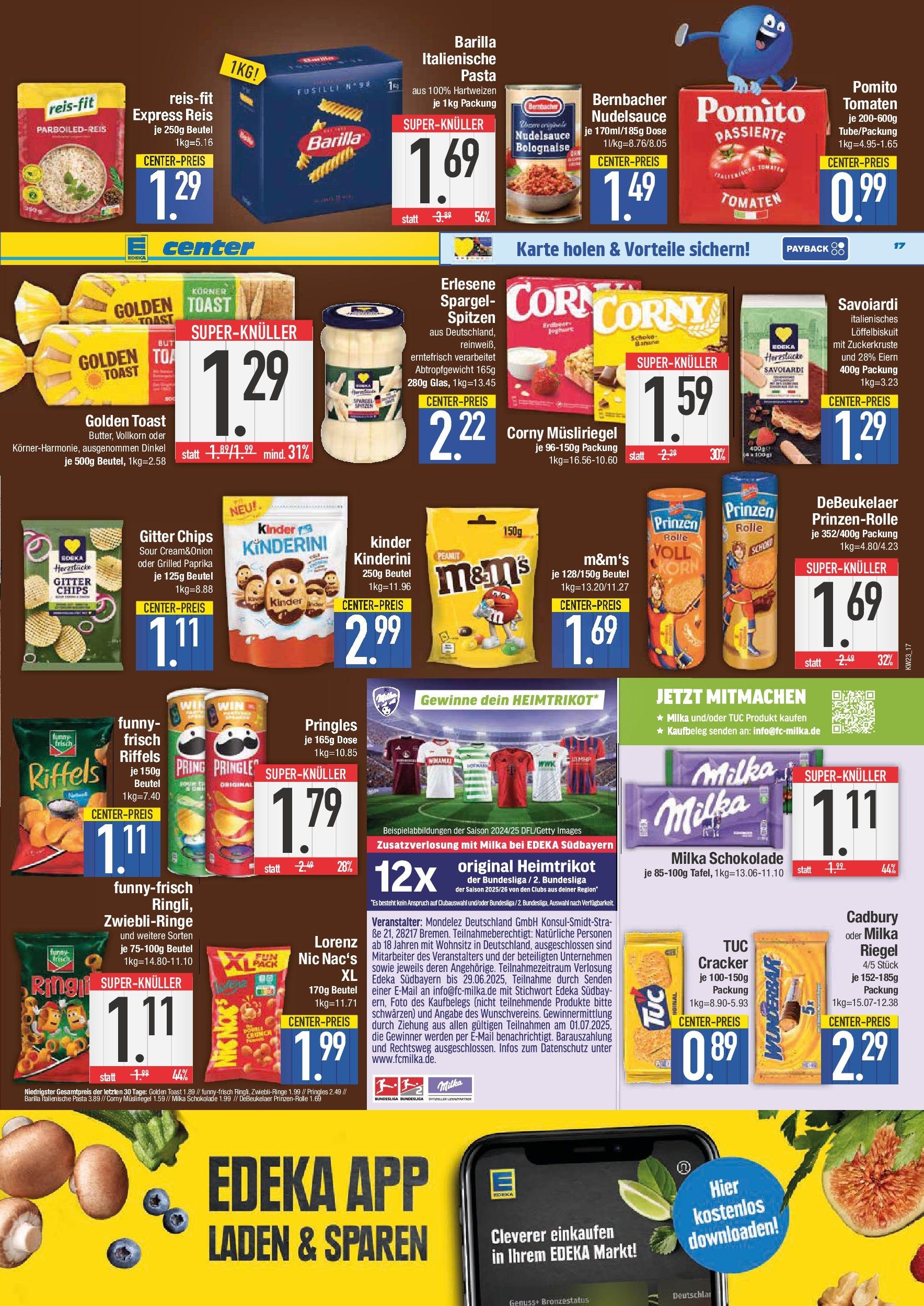 Edeka prospekt Bad Reichenhall	 (ab 01.06.2025) » Angebote Online | Seite: 17 | Produkte: Barilla, Toast, Funny frisch, Milka