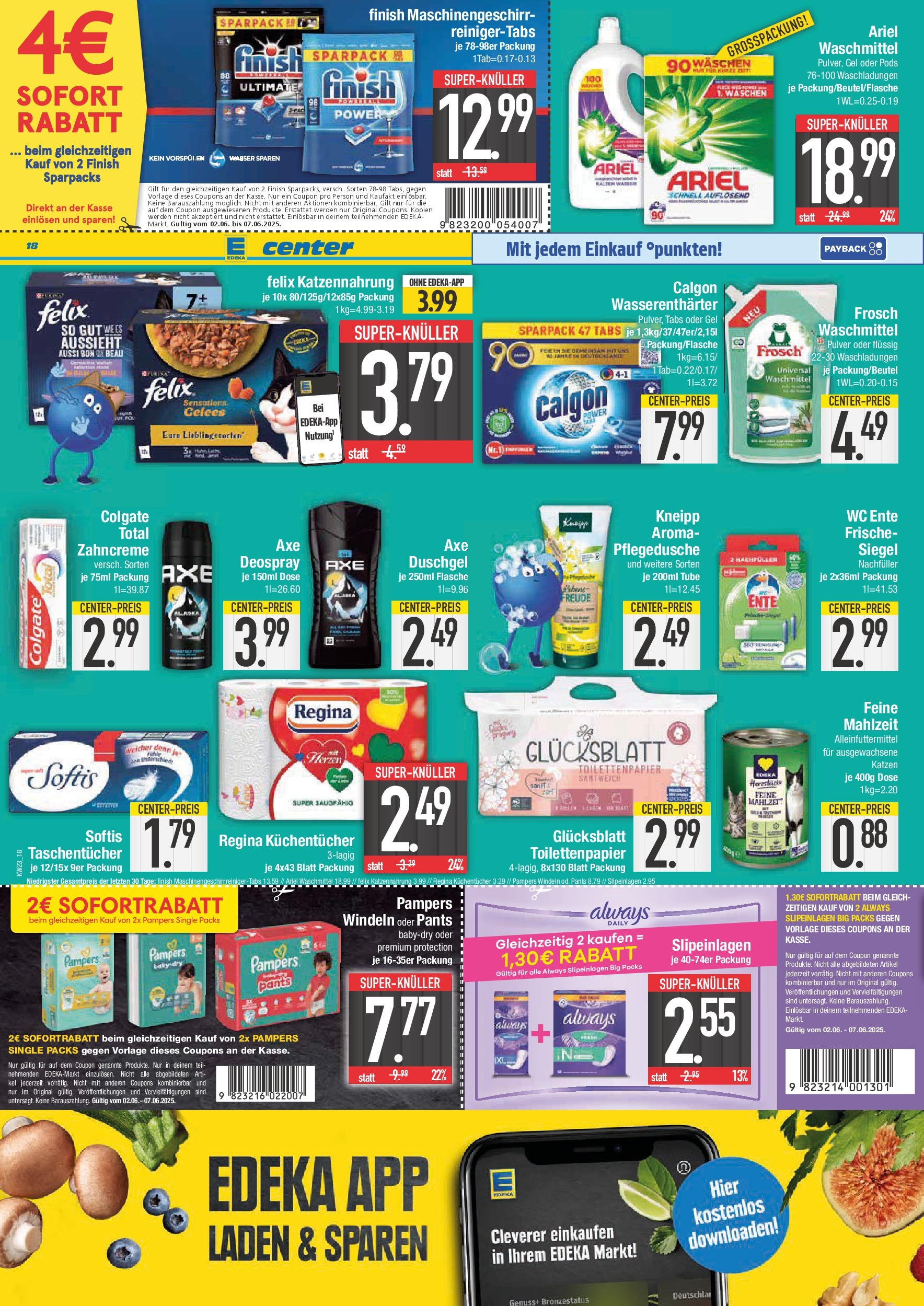Edeka prospekt Bad Reichenhall	 (ab 01.06.2025) » Angebote Online | Seite: 18 | Produkte: Pampers, Duschgel, Waschmittel, Ente