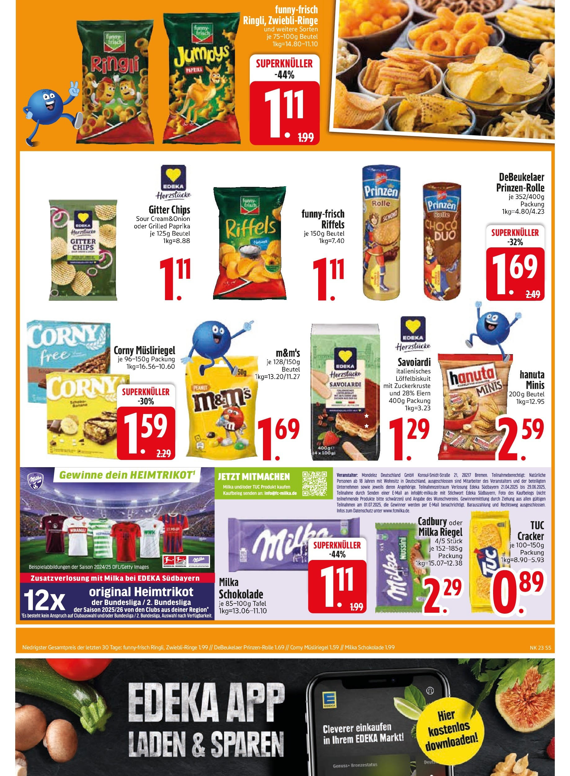 Edeka prospekt Unterföhring	 (ab 02.06.2025) » Angebote Online | Seite: 7 | Produkte: Milka schokolade, Funny frisch, M&M's, Chips