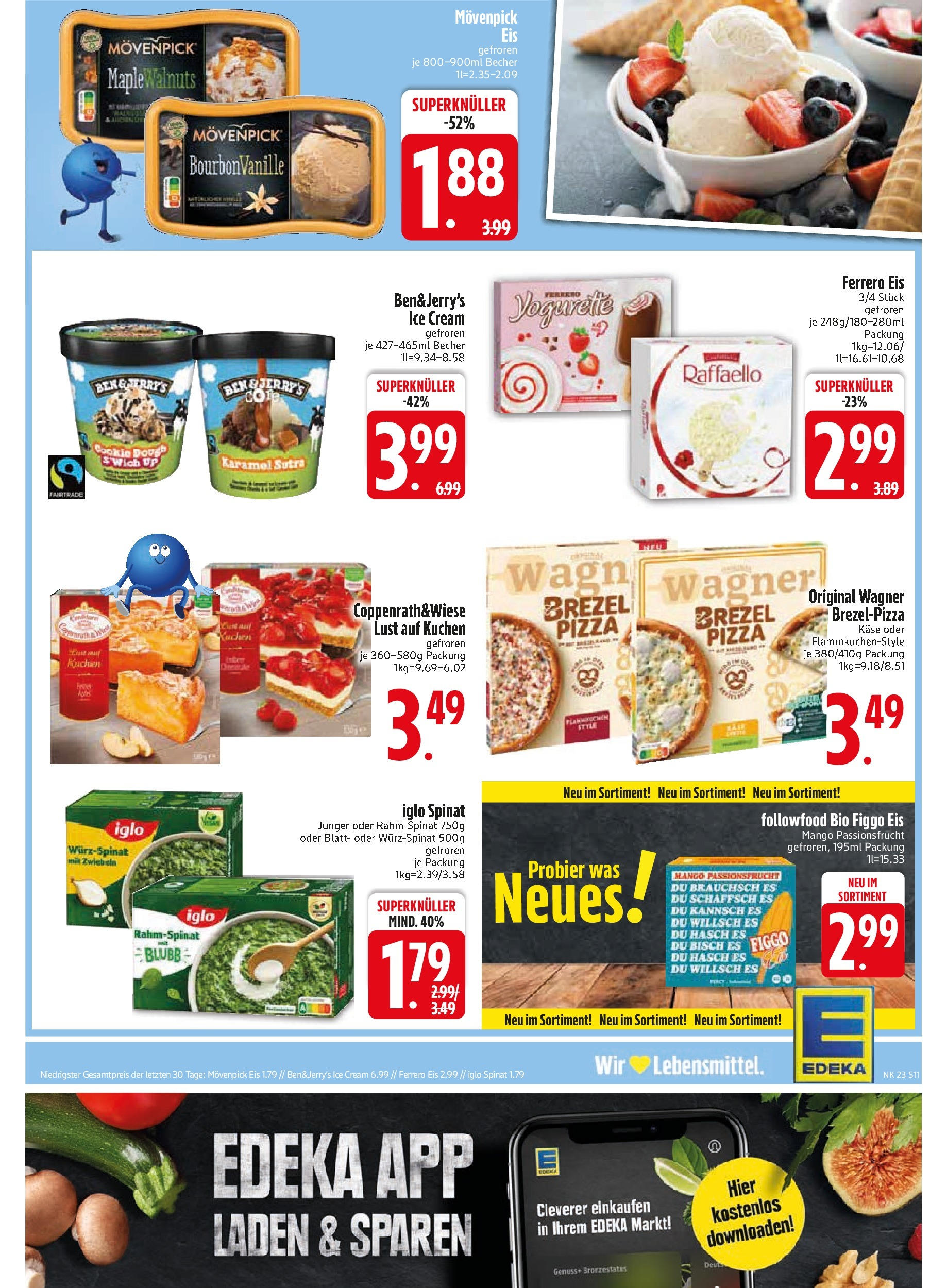 Edeka prospekt Unterföhring	 (ab 02.06.2025) » Angebote Online | Seite: 13 | Produkte: Käse, Iglo, Pizza, Eis