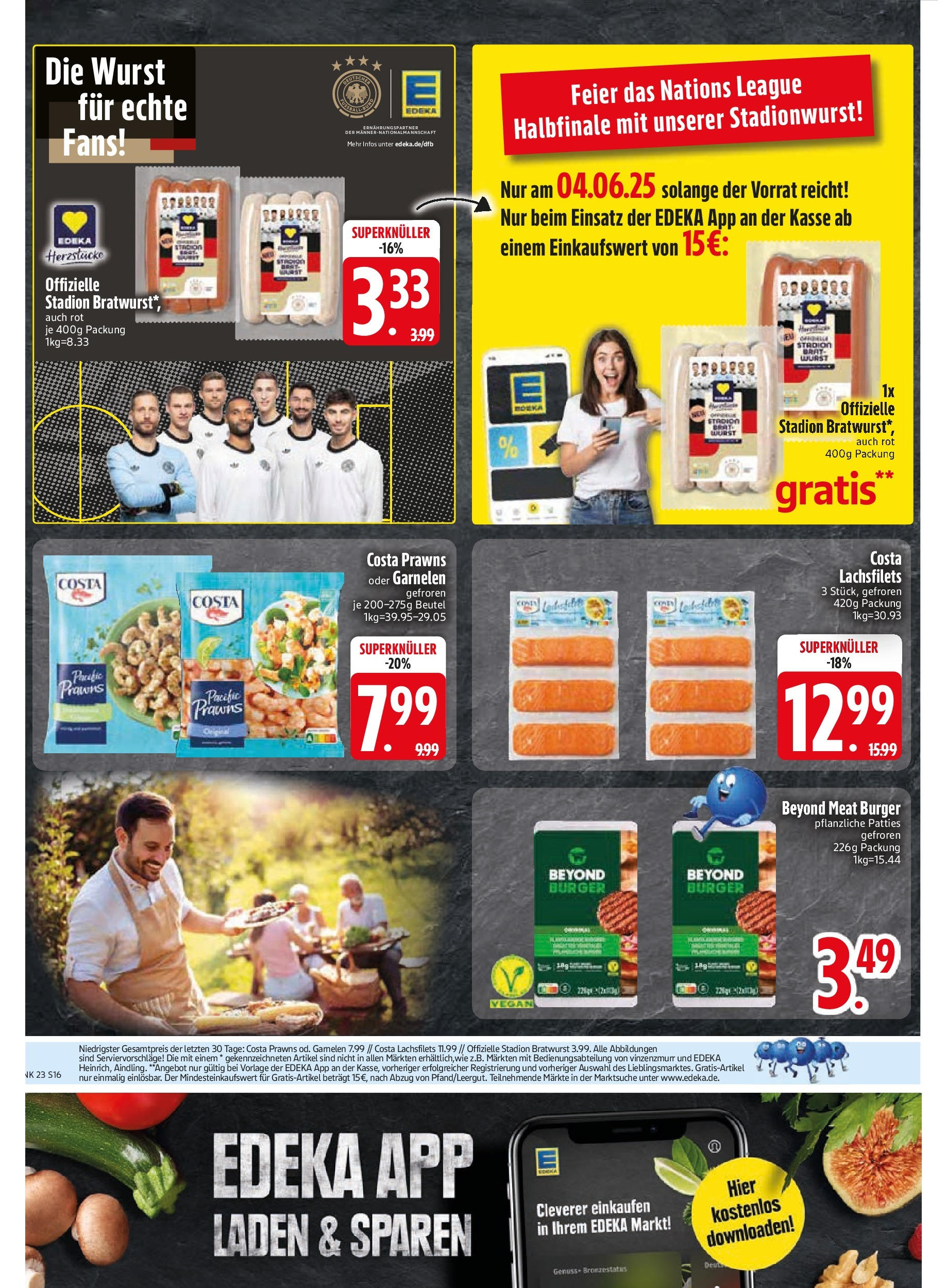 Edeka prospekt Unterföhring	 (ab 02.06.2025) » Angebote Online | Seite: 18 | Produkte: Bratwurst, Burger, Garnelen, Wurst
