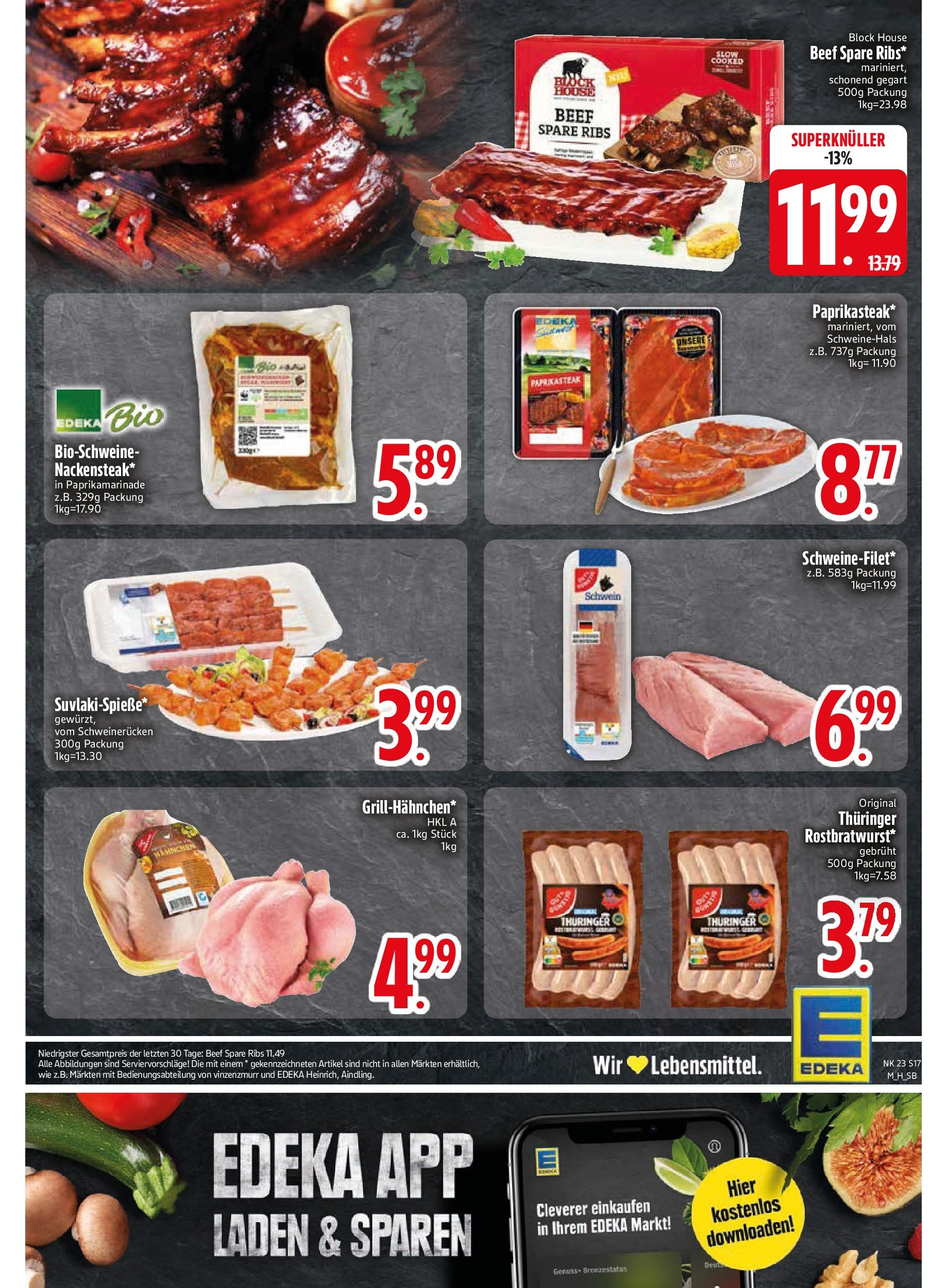 Edeka prospekt Unterföhring	 (ab 02.06.2025) » Angebote Online | Seite: 19 | Produkte: Spare ribs, Schweinerucken, Steak