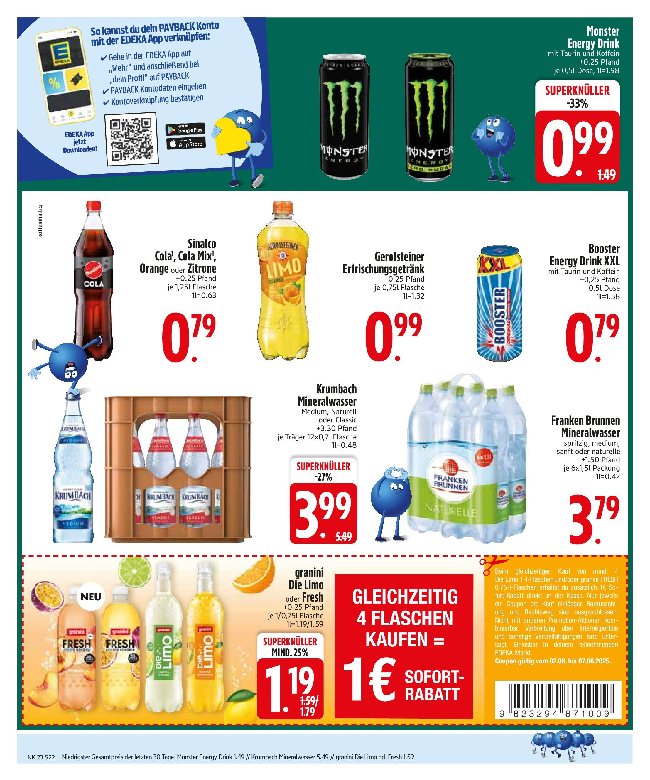 Edeka prospekt Bodenwöhr	 (ab 01.06.2025) » Angebote Online | Seite: 24 | Produkte: Energy, Mineralwasser, Granini die limo, Gerolsteiner
