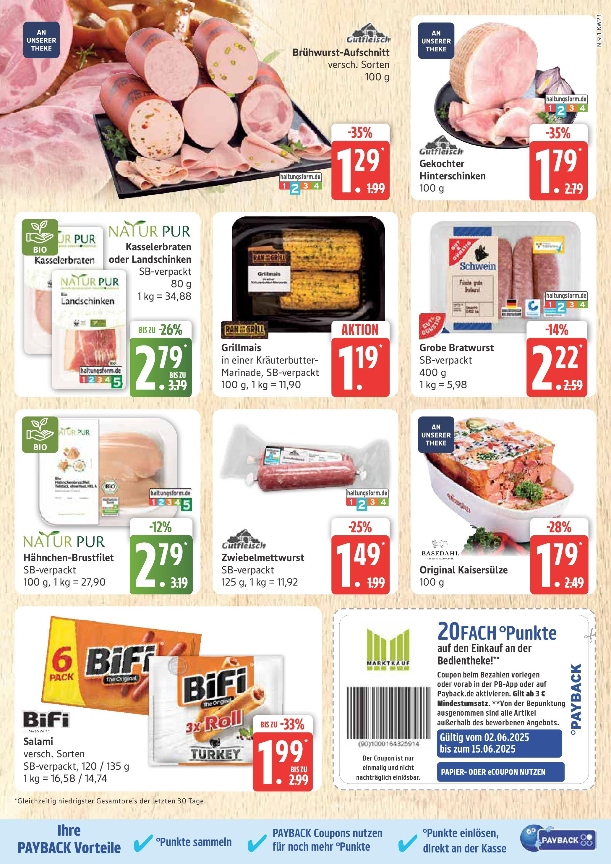 Marktkauf - Marktkauf: Wochenangebote (ab 01.06.2025) » Angebote online | Seite: 9 | Produkte: Grill, Bifi, Bratwurst, Salami