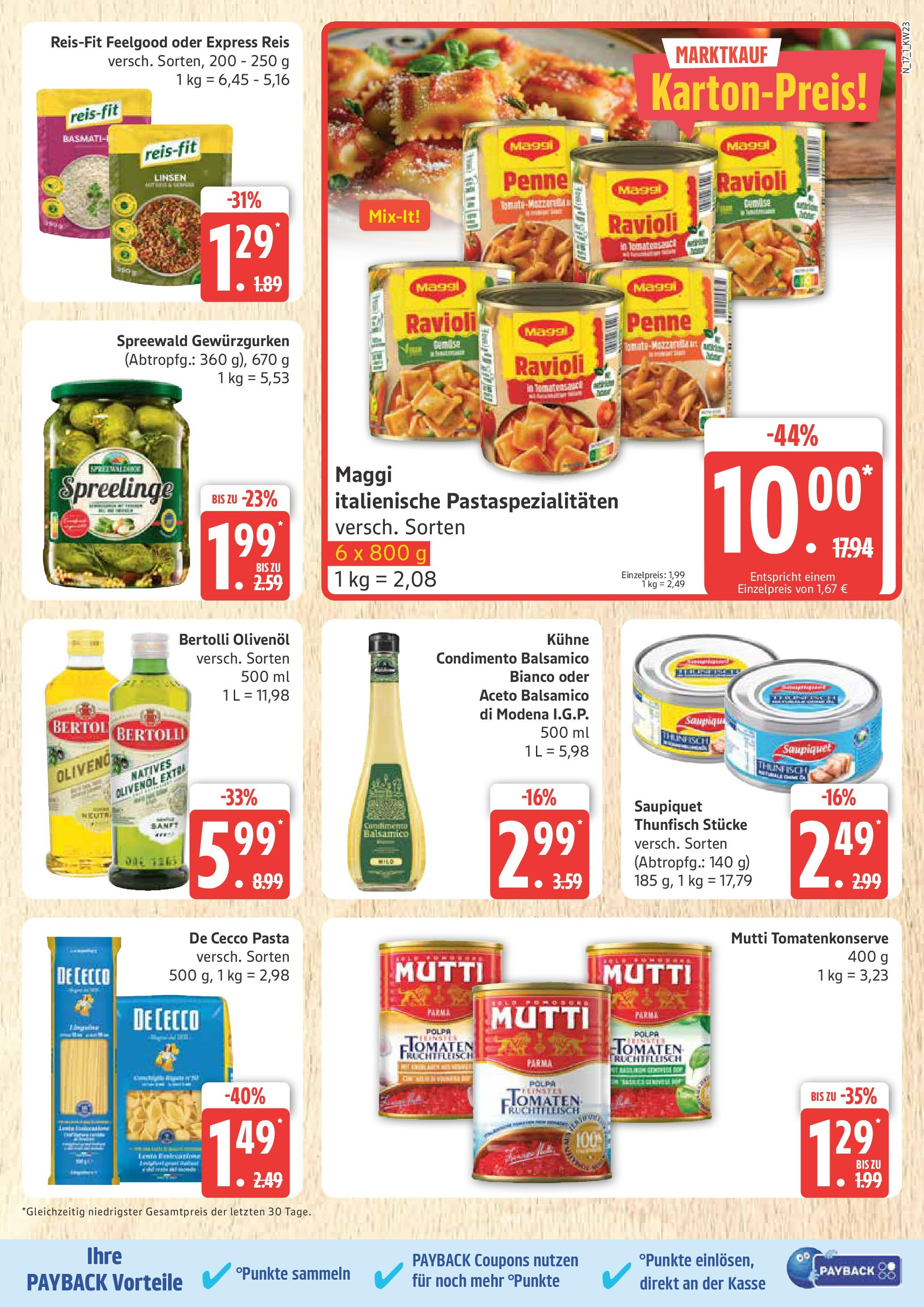 Marktkauf - Marktkauf: Wochenangebote (ab 01.06.2025) » Angebote online | Seite: 17 | Produkte: Maggi, Thunfisch, Pasta, Reis