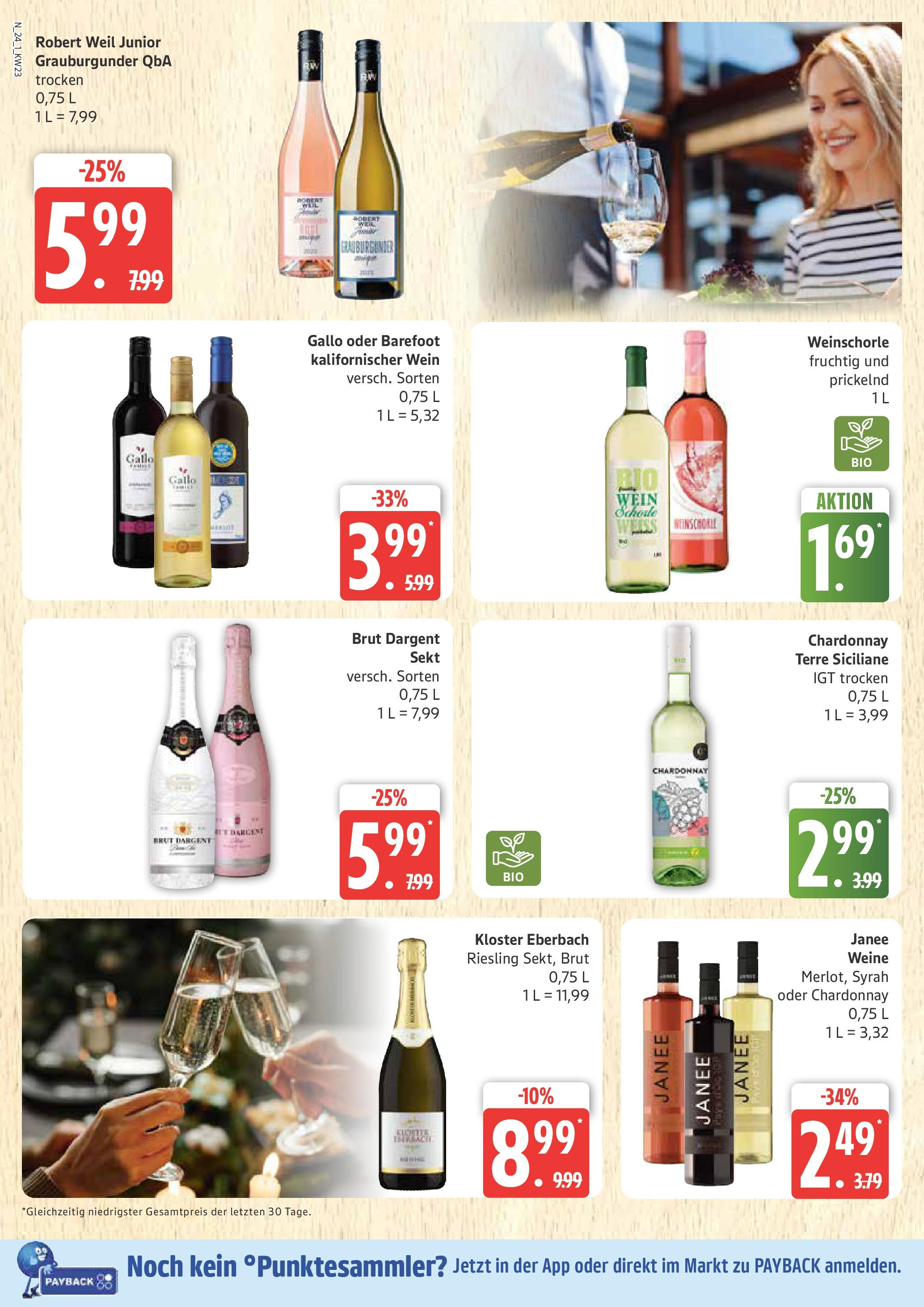 Marktkauf - Marktkauf: Wochenangebote (ab 01.06.2025) » Angebote online | Seite: 24 | Produkte: Sekt, Weinschorle, Brut dargent, Wein