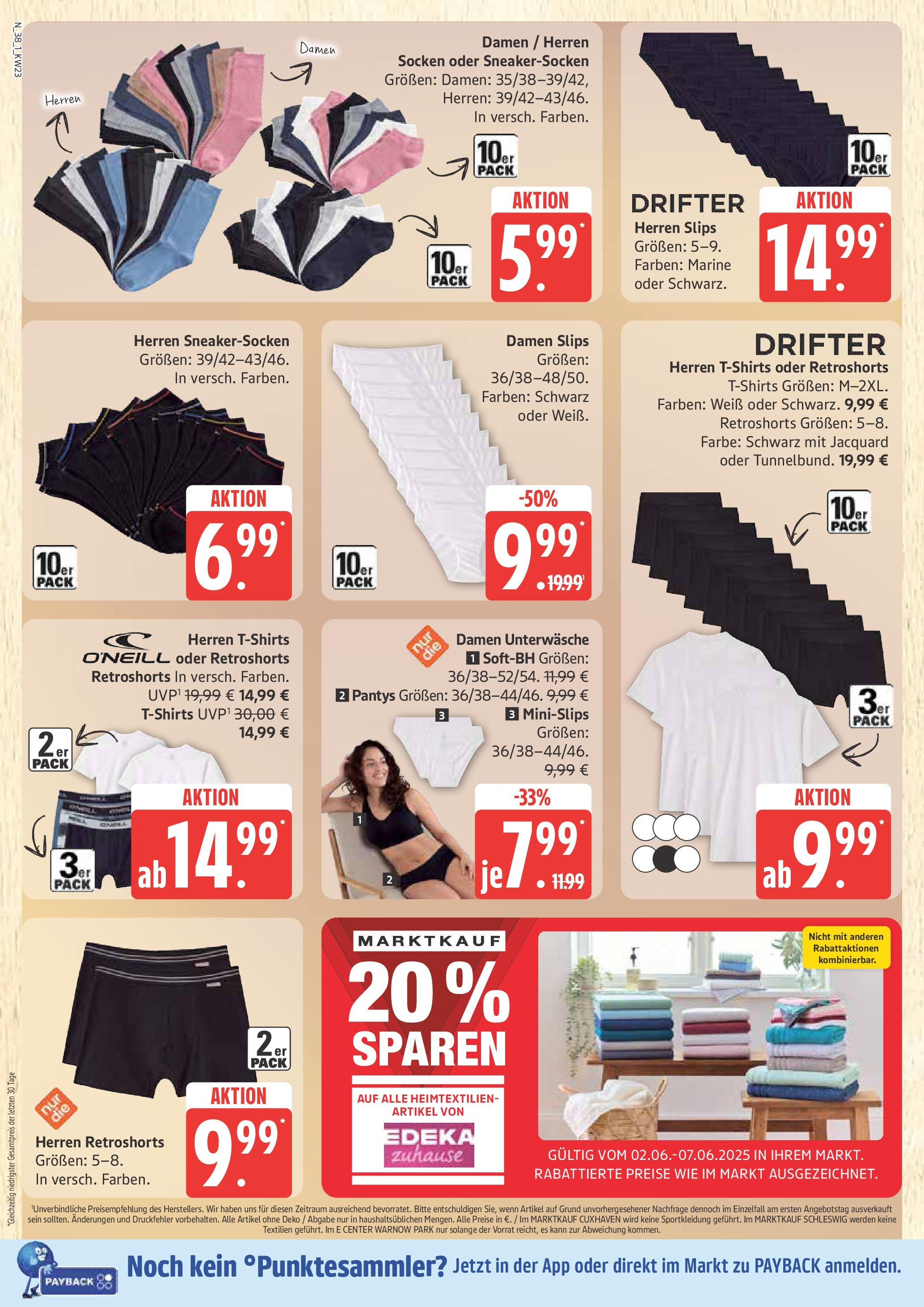 Marktkauf - Marktkauf: Wochenangebote (ab 01.06.2025) » Angebote online | Seite: 38 | Produkte: Unterwäsche, Socken