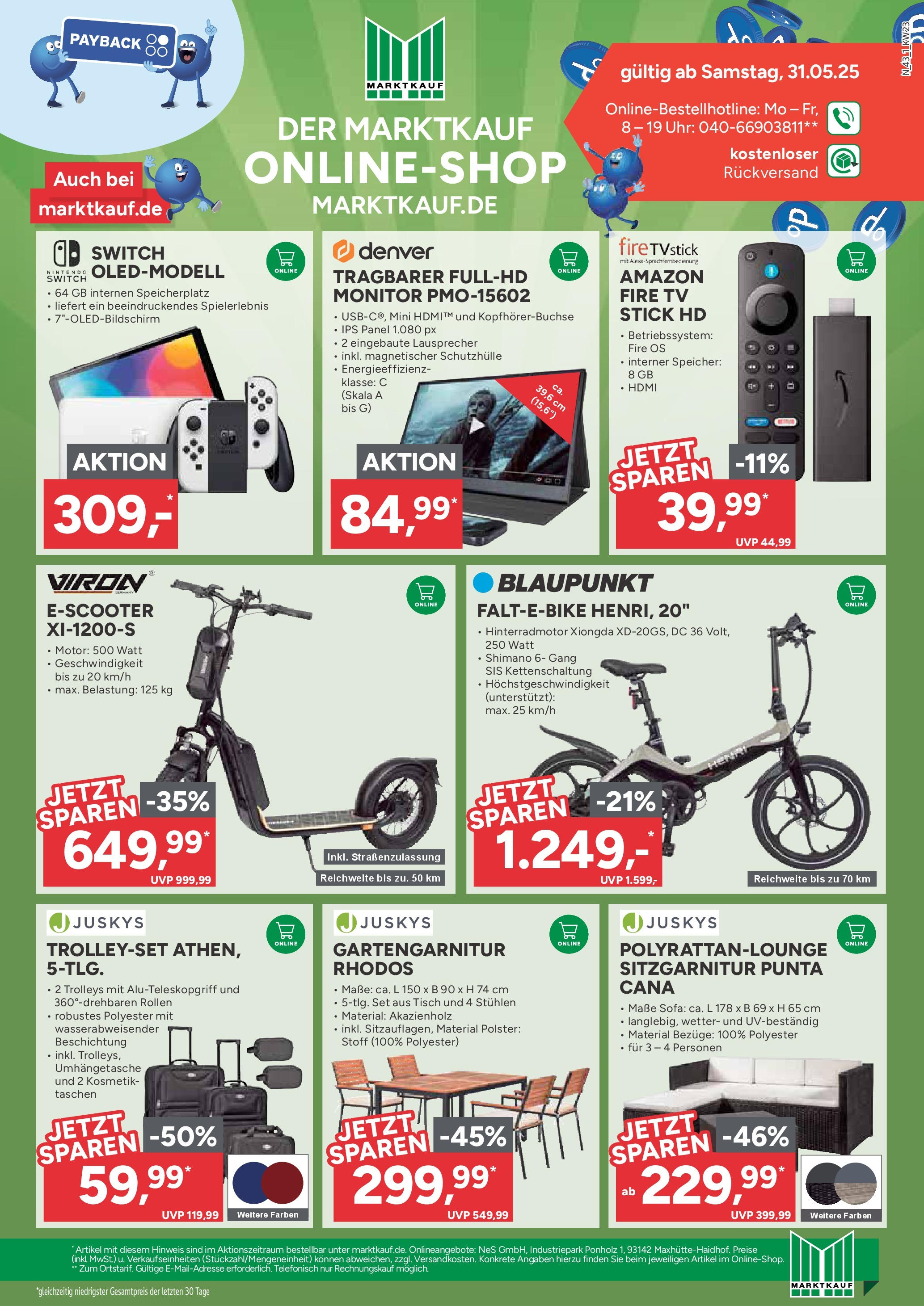 Marktkauf - Marktkauf: Wochenangebote (ab 01.06.2025) » Angebote online | Seite: 43 | Produkte: Sitzgarnitur, Scooter, E-Scooter, Uhr