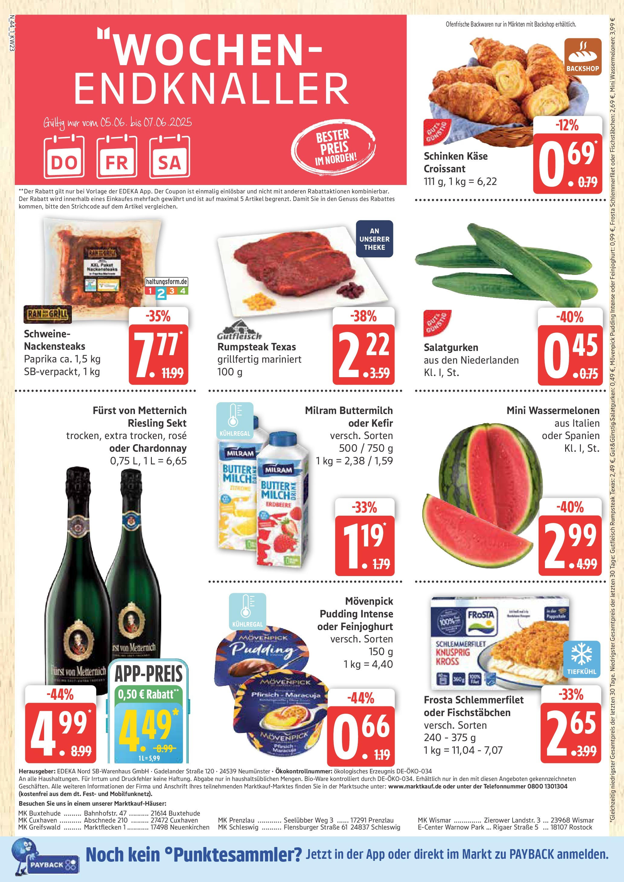 Marktkauf - Marktkauf: Wochenangebote (ab 01.06.2025) » Angebote online | Seite: 44 | Produkte: Rumpsteak, Buttermilch, Frosta, Flensburger