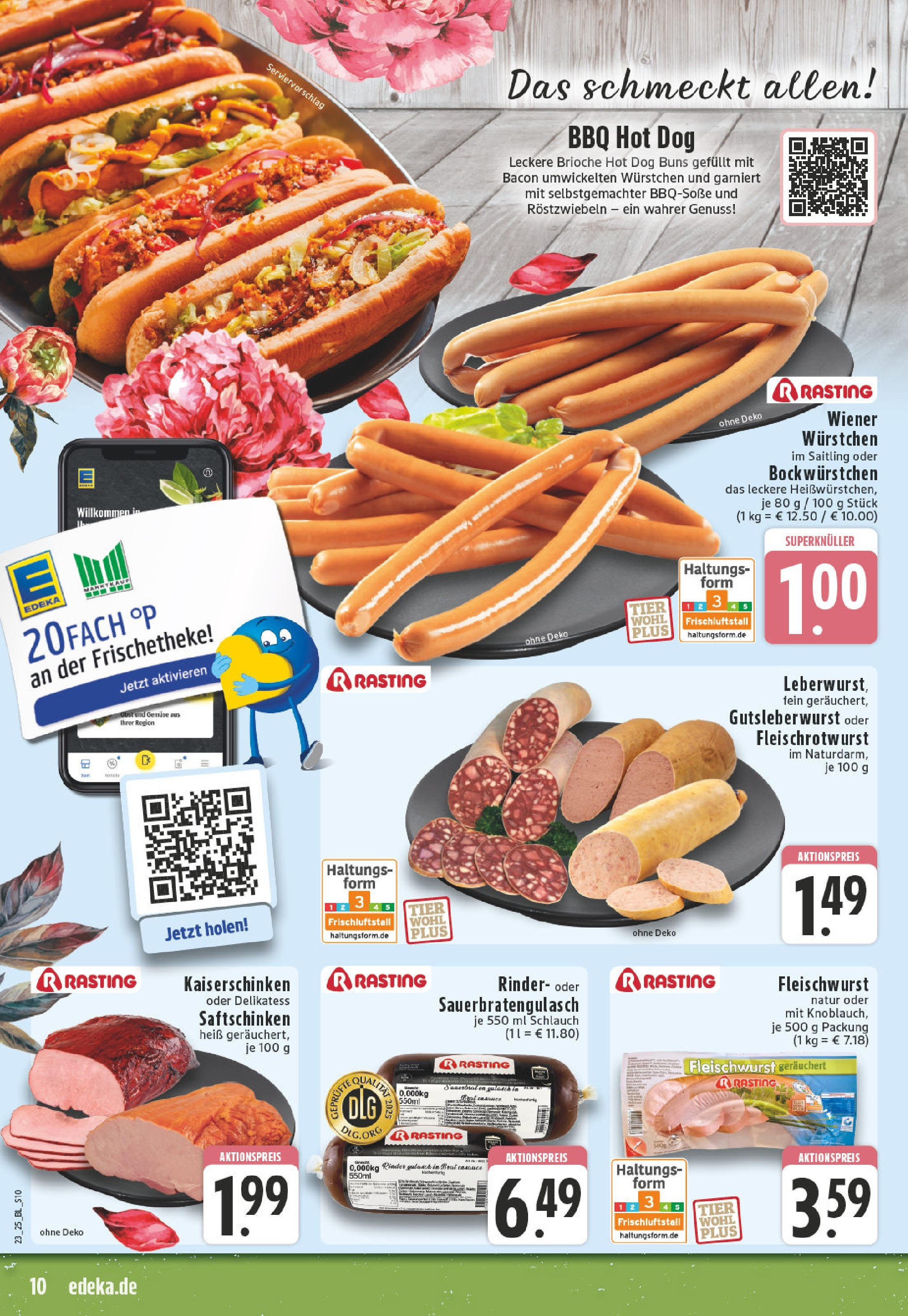 Edeka prospekt Solingen-Wald	 (ab 01.06.2025) » Angebote Online | Seite: 10 | Produkte: Wiener wurstchen, Gemüse, Gulasch