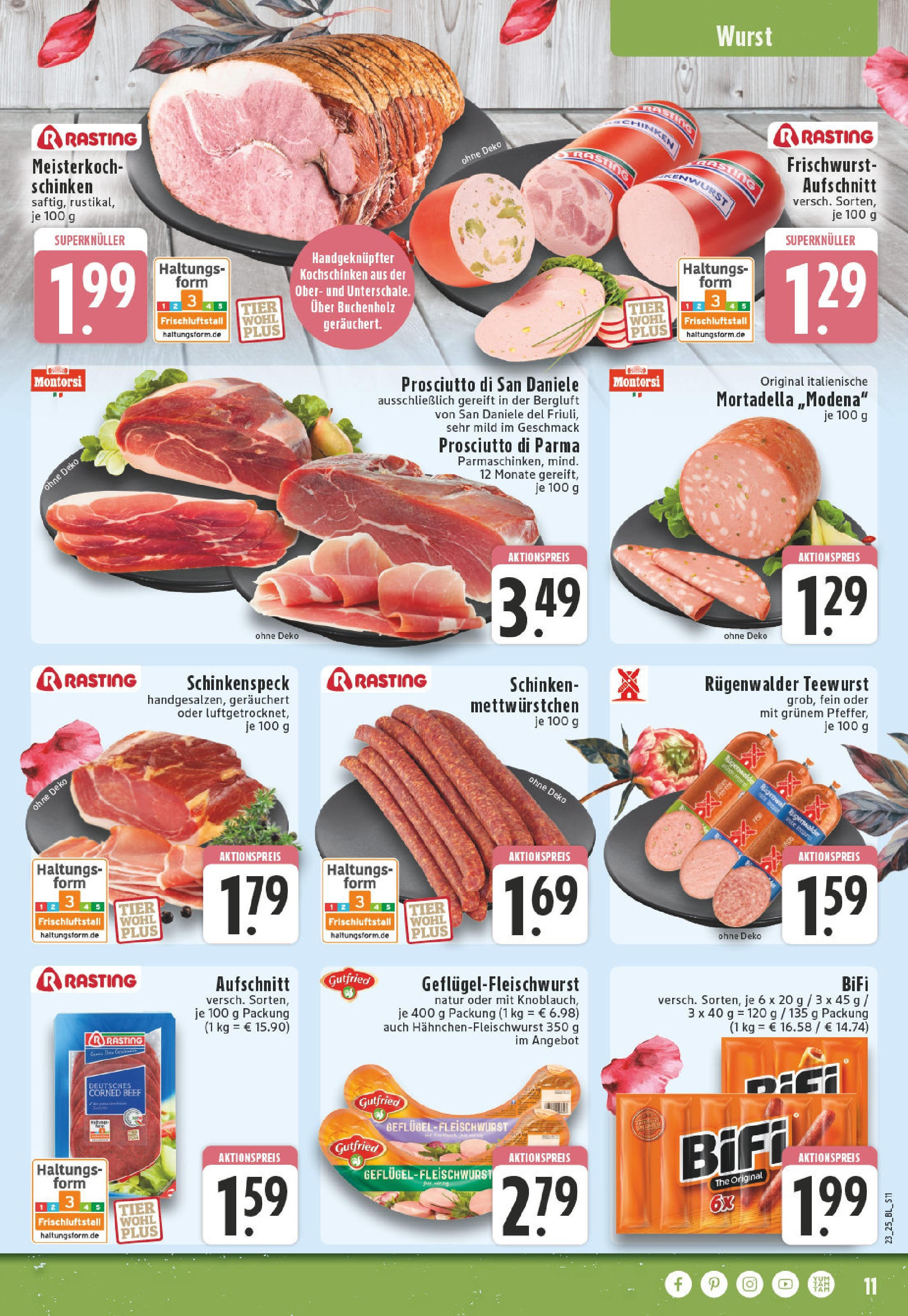 Edeka prospekt Solingen-Wald	 (ab 01.06.2025) » Angebote Online | Seite: 11 | Produkte: Bifi, Wurst, Schinken