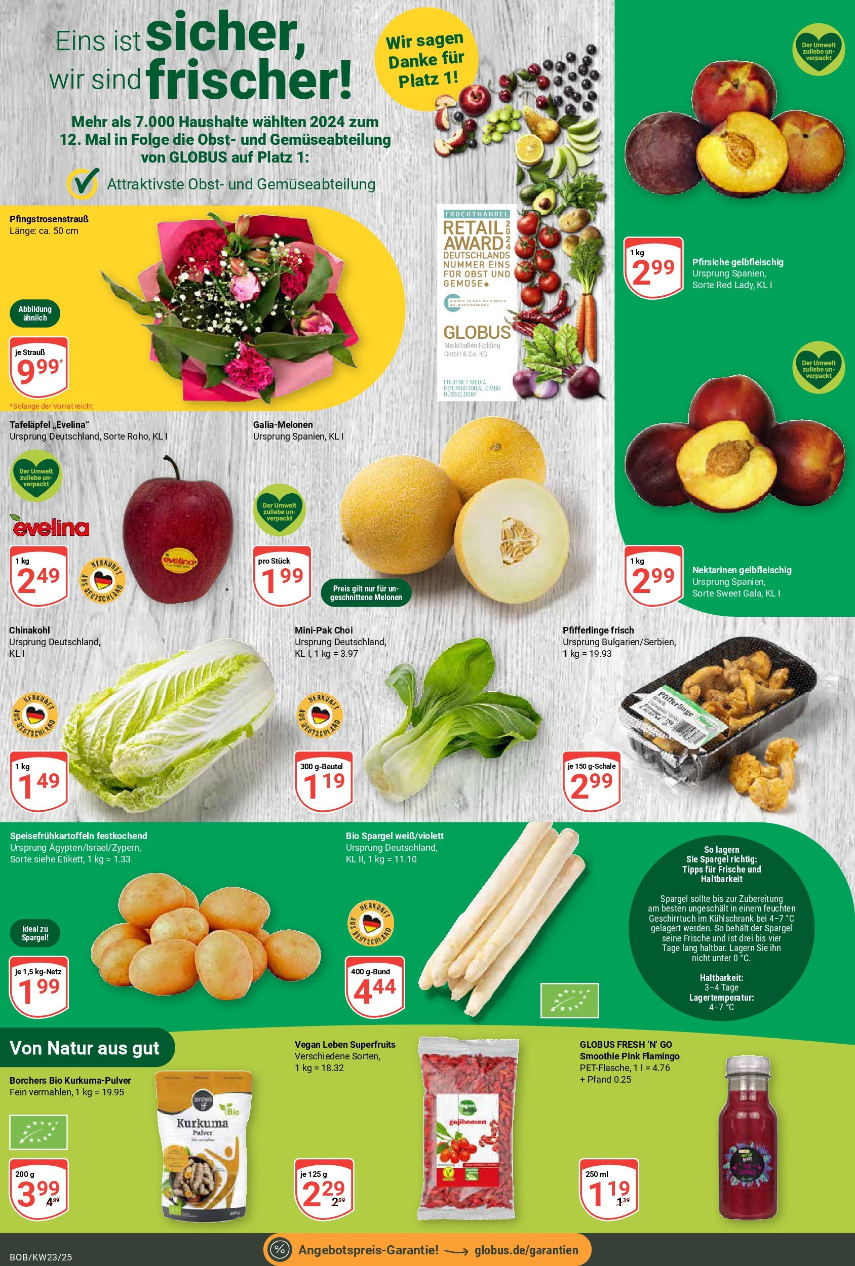 Globus prospekt Bobenheim-Roxheim	 (ab 01.06.2025) » Angebote online | Seite: 7 | Produkte: Nektarinen, Kühlschrank, Apple, Chinakohl