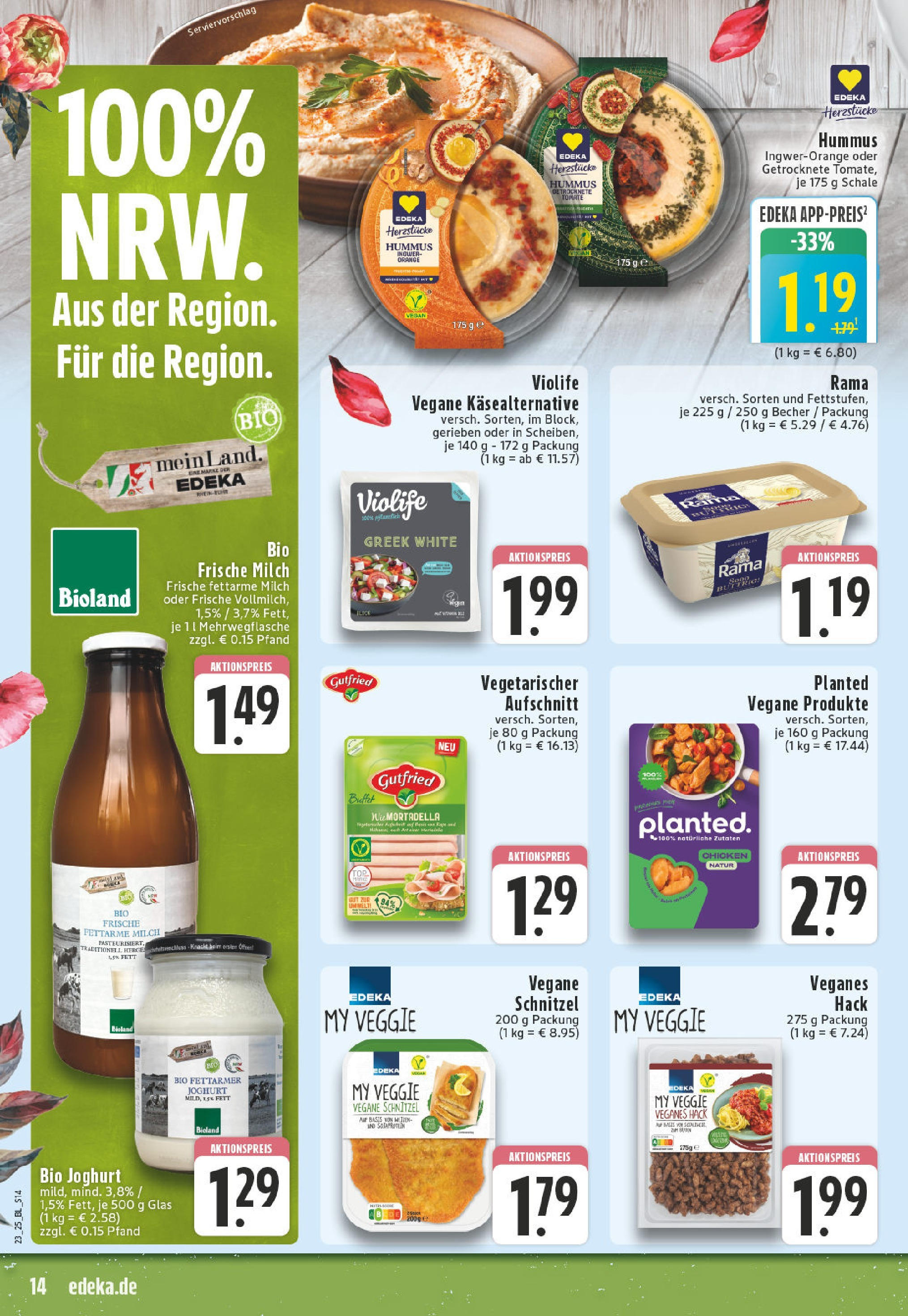 Edeka prospekt Solingen-Wald	 (ab 01.06.2025) » Angebote Online | Seite: 14 | Produkte: Rama, Milch, Joghurt, Schnitzel