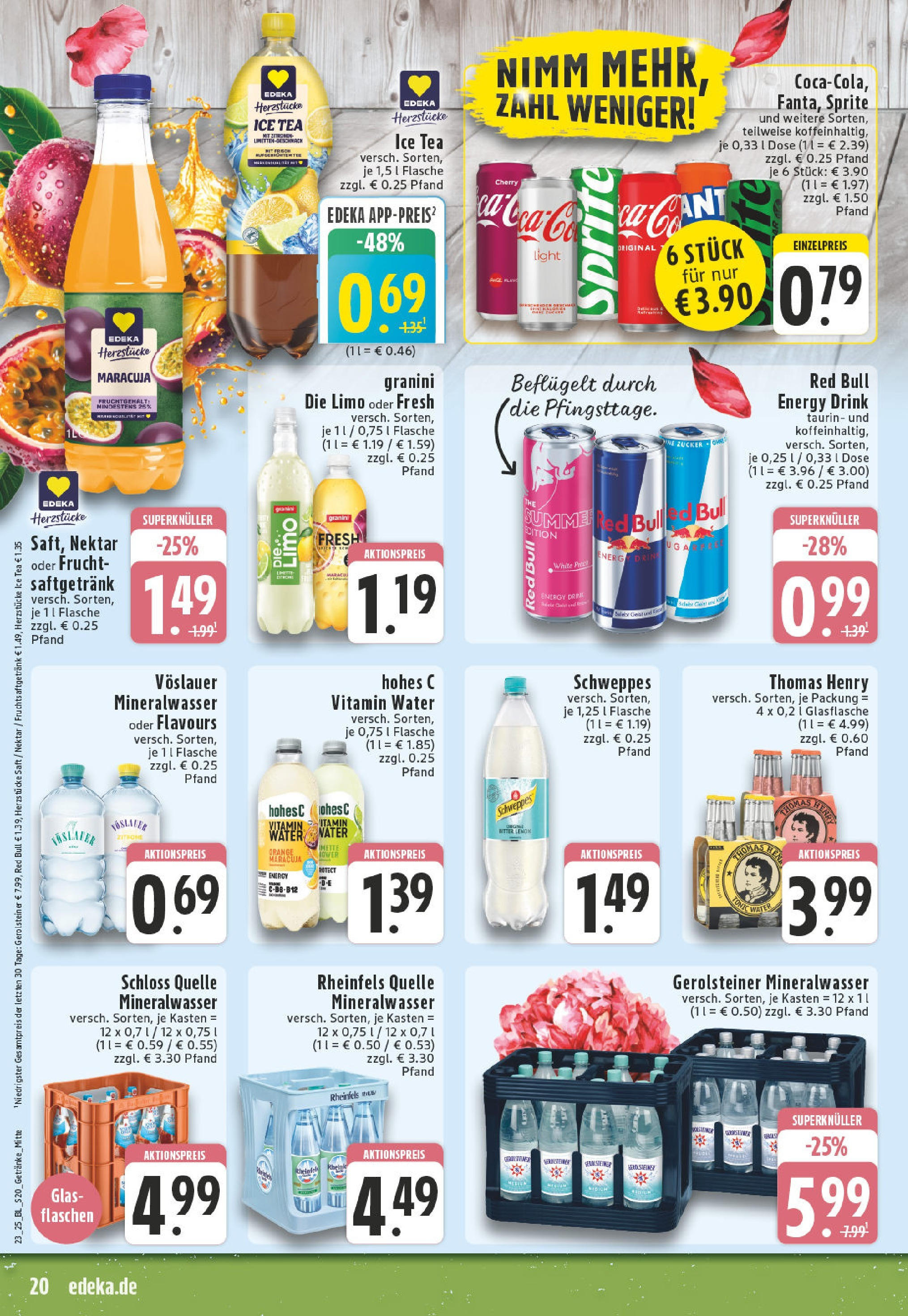 Edeka prospekt Düsseldorf	 (ab 02.06.2025) » Angebote Online | Seite: 20 | Produkte: Sprite, Energy, Mineralwasser, Granini die limo