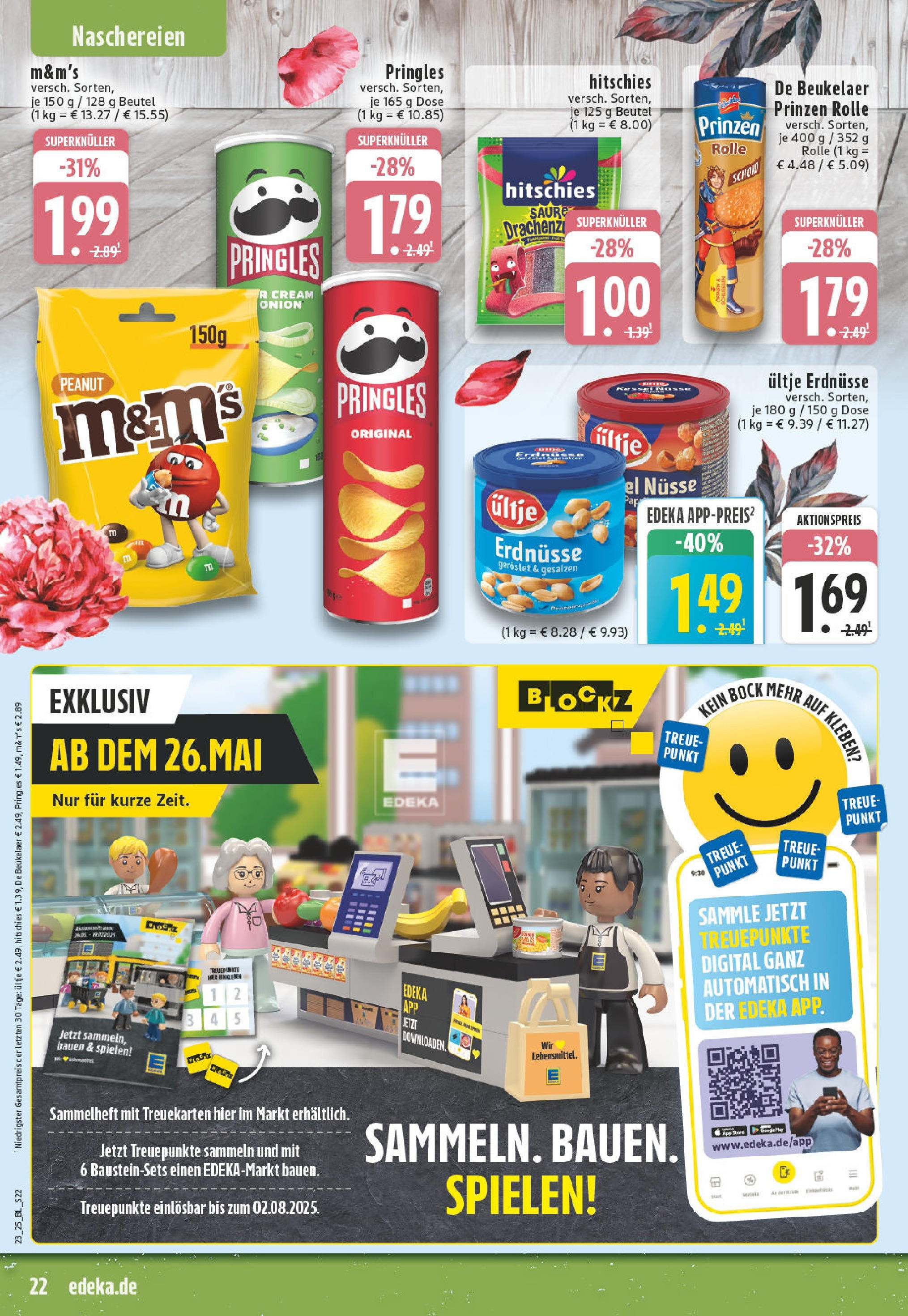 Edeka prospekt Solingen-Wald	 (ab 01.06.2025) » Angebote Online | Seite: 22 | Produkte: Ultje erdnusse, Erdnüsse, Pringles, Nüsse