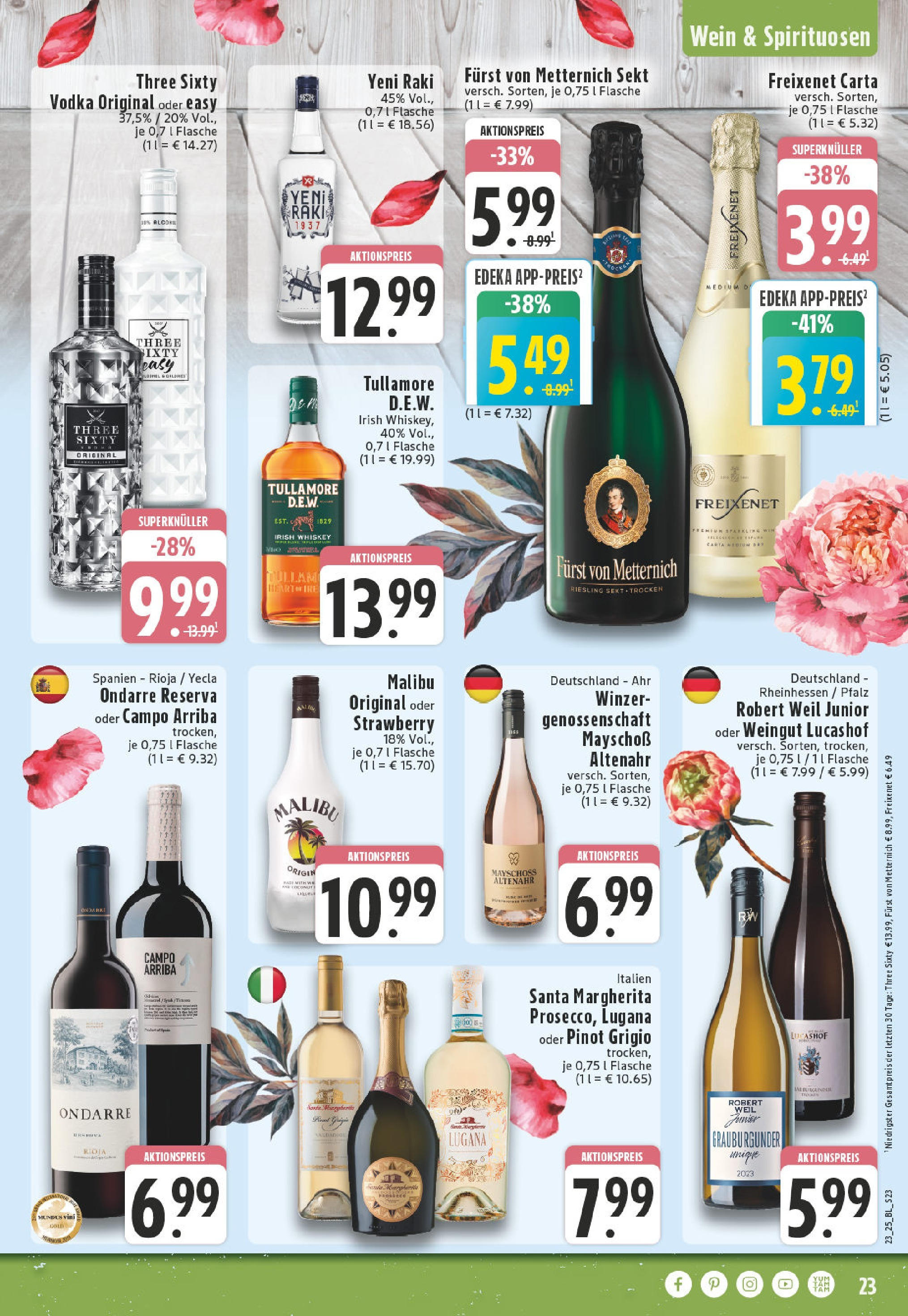 Edeka prospekt Solingen-Wald	 (ab 01.06.2025) » Angebote Online | Seite: 23 | Produkte: Furst von metternich, Freixenet, Sekt, Whiskey