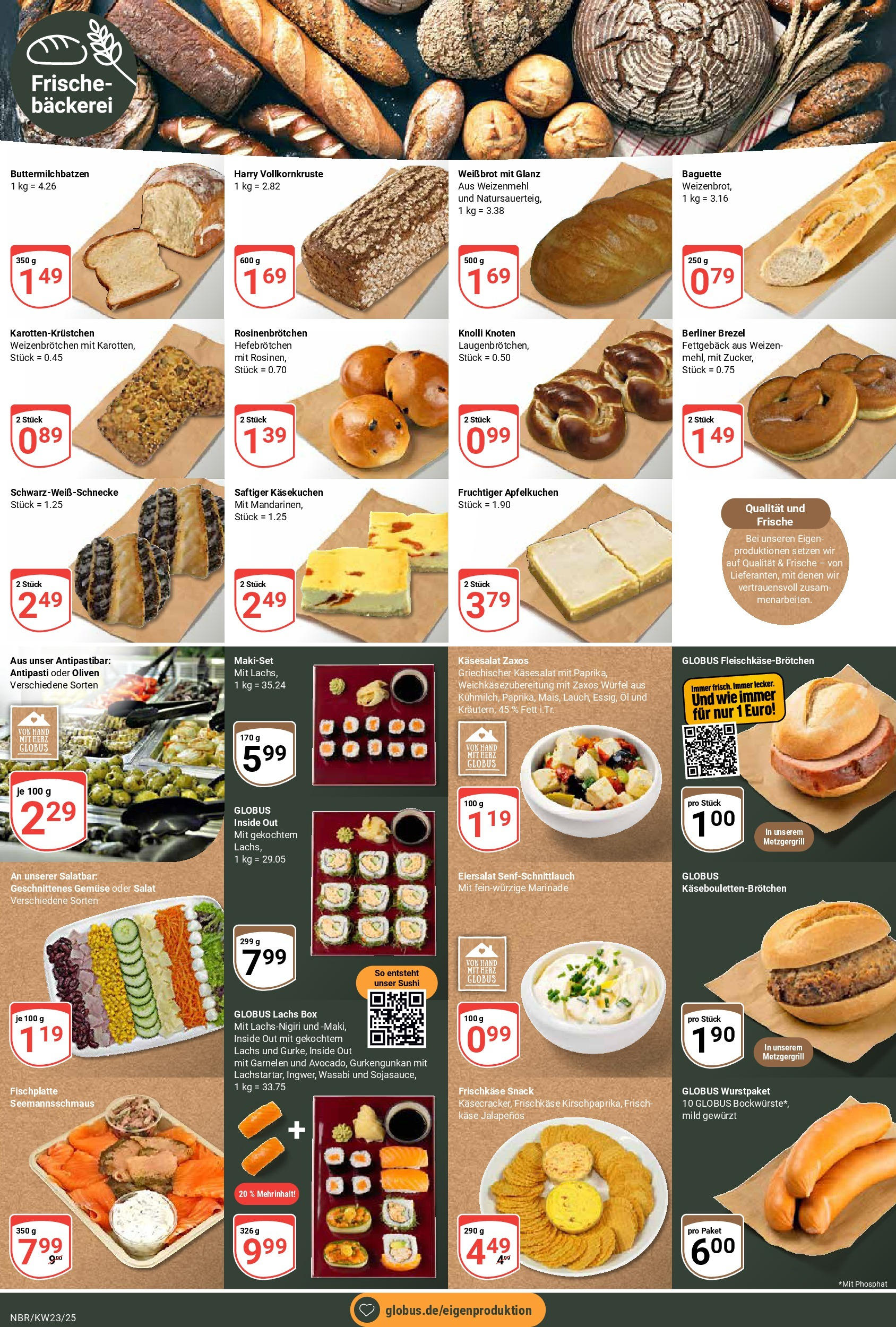Globus prospekt Neubrandenburg	 (ab 01.06.2025) » Angebote online | Seite: 8 | Produkte: Käse, Box, Baguette, Garnelen