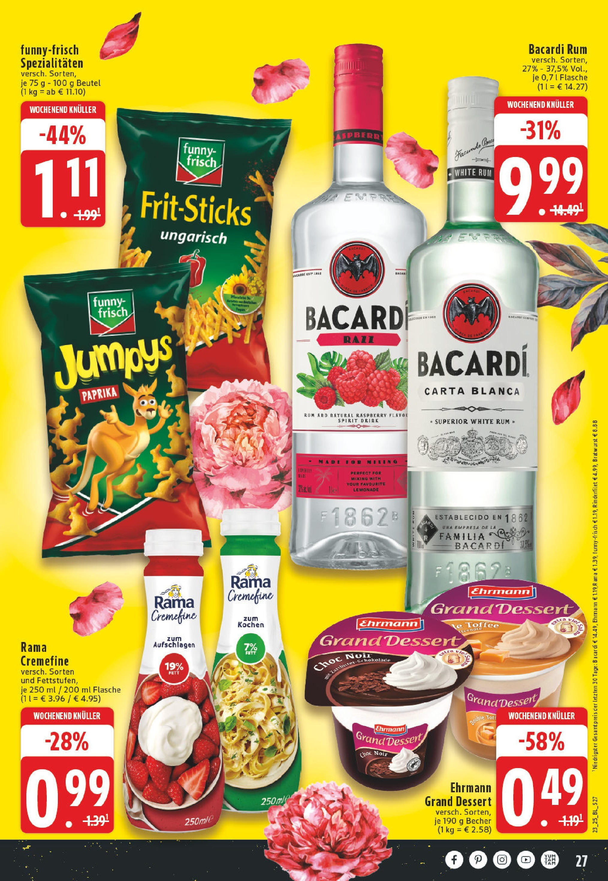 Edeka prospekt Solingen-Wald	 (ab 01.06.2025) » Angebote Online | Seite: 27 | Produkte: Rinderfilet, Rum, Funny frisch, Paprika
