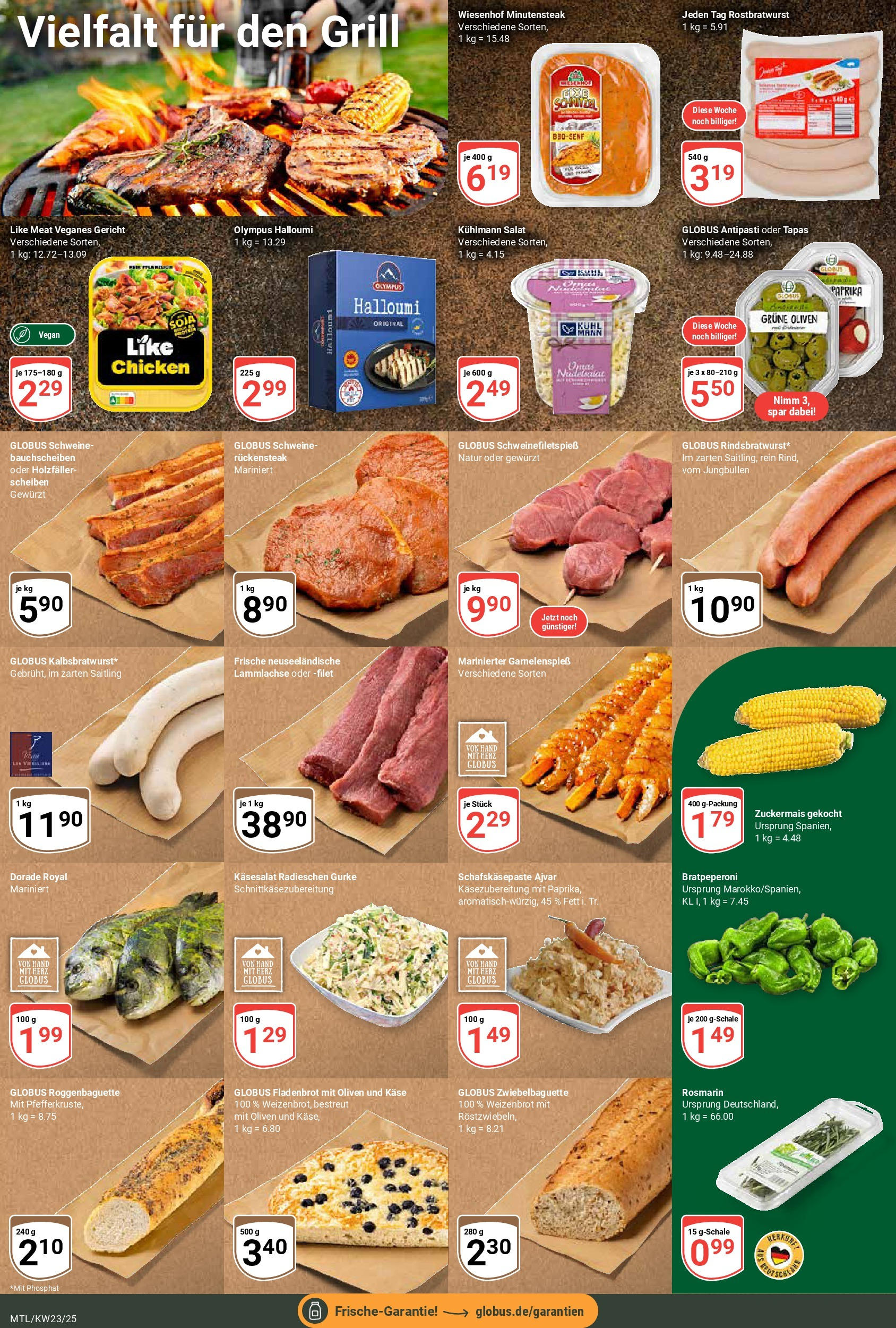 Globus prospekt Maintal-Dörnigheim	 (ab 01.06.2025) » Angebote online | Seite: 4 | Produkte: Baguette, Schnitzel, Like meat, Steak