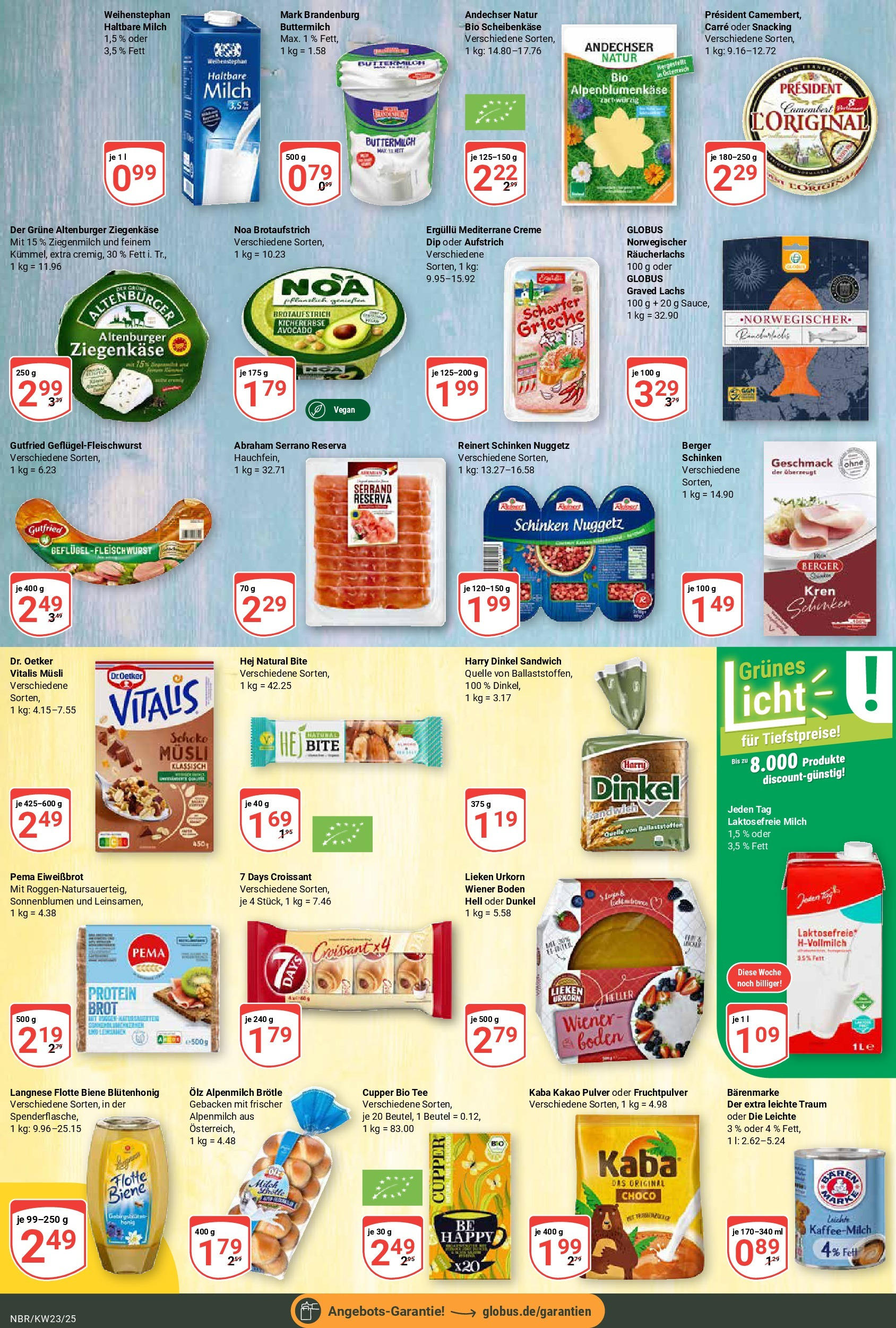 Globus prospekt Neubrandenburg	 (ab 01.06.2025) » Angebote online | Seite: 12 | Produkte: Musli, Langnese, Ziegenkäse, Schinken