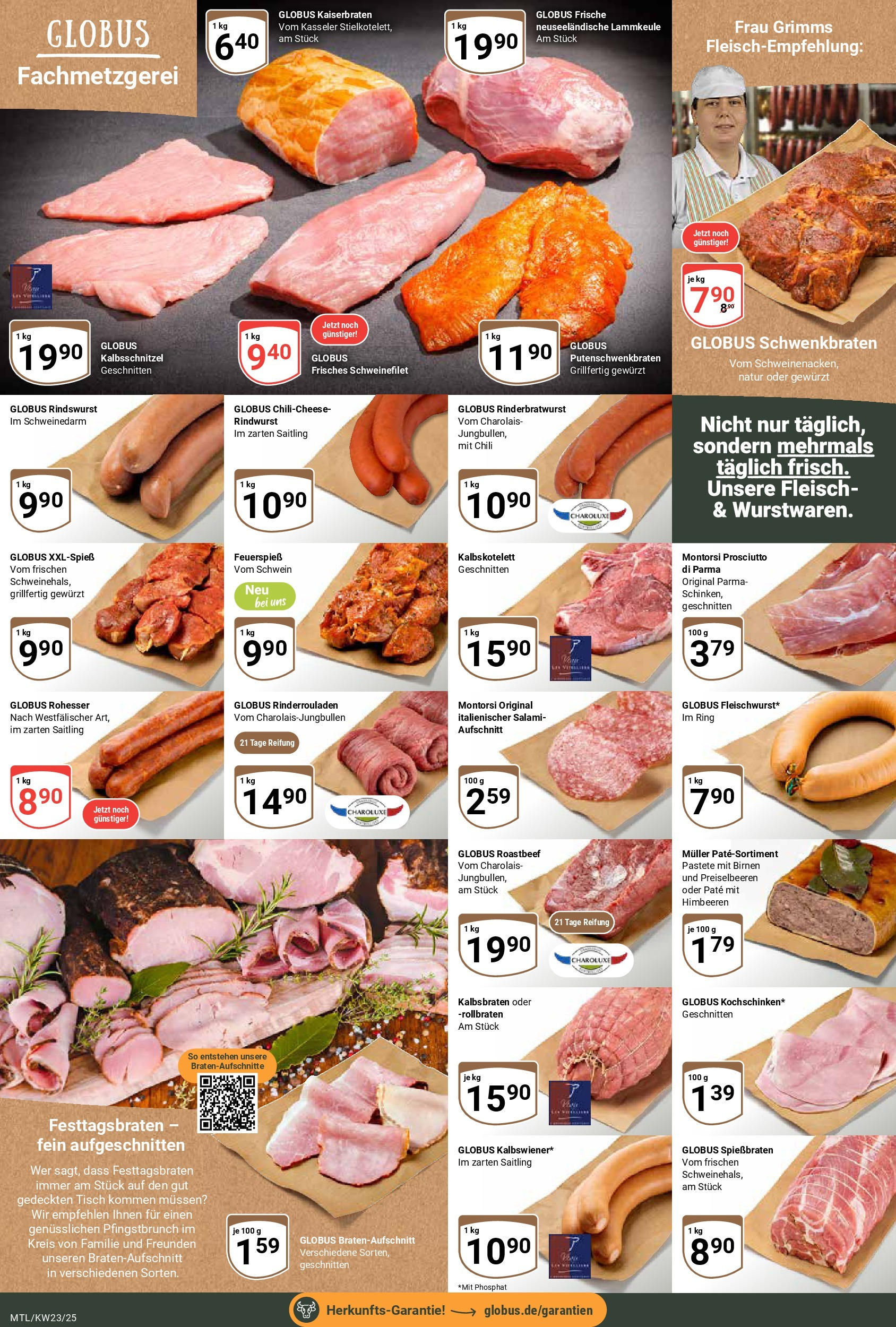 Globus prospekt Maintal-Dörnigheim	 (ab 01.06.2025) » Angebote online | Seite: 11 | Produkte: Himbeeren, Lammkeule, Salami, Fleisch