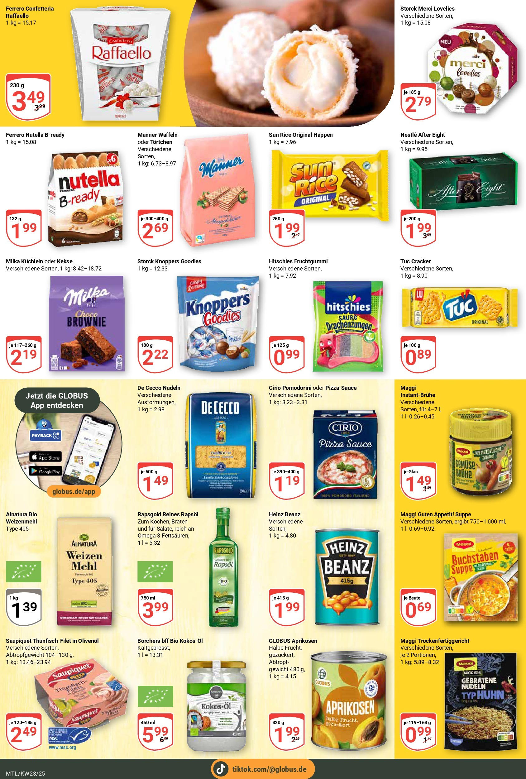 Globus prospekt Maintal-Dörnigheim	 (ab 01.06.2025) » Angebote online | Seite: 15 | Produkte: Raffaello, Merci, Pasta, Nudeln