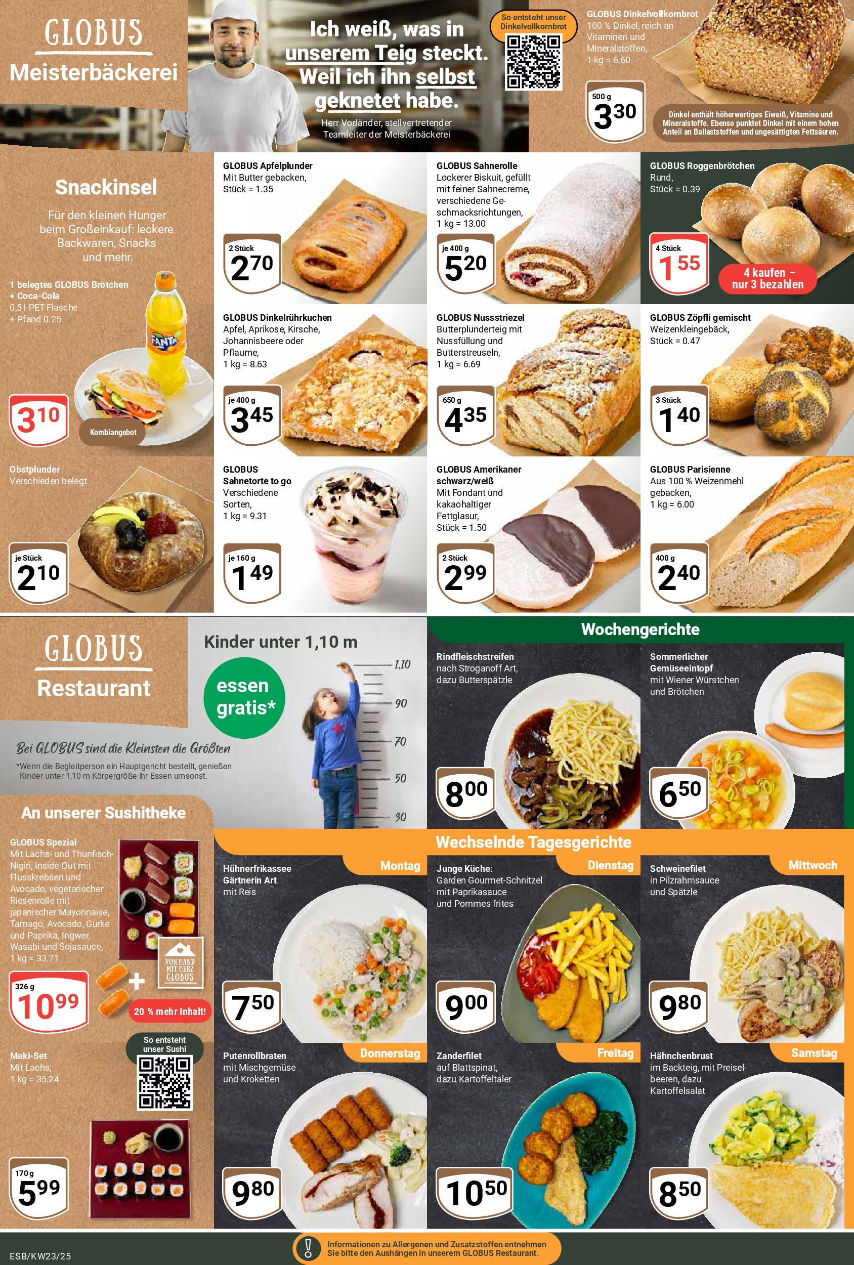 Globus - Globus: Wochenangebote (ab 01.06.2025) » Angebote online | Seite: 8 | Produkte: Butter, Baguette, Schnitzel, Lachs