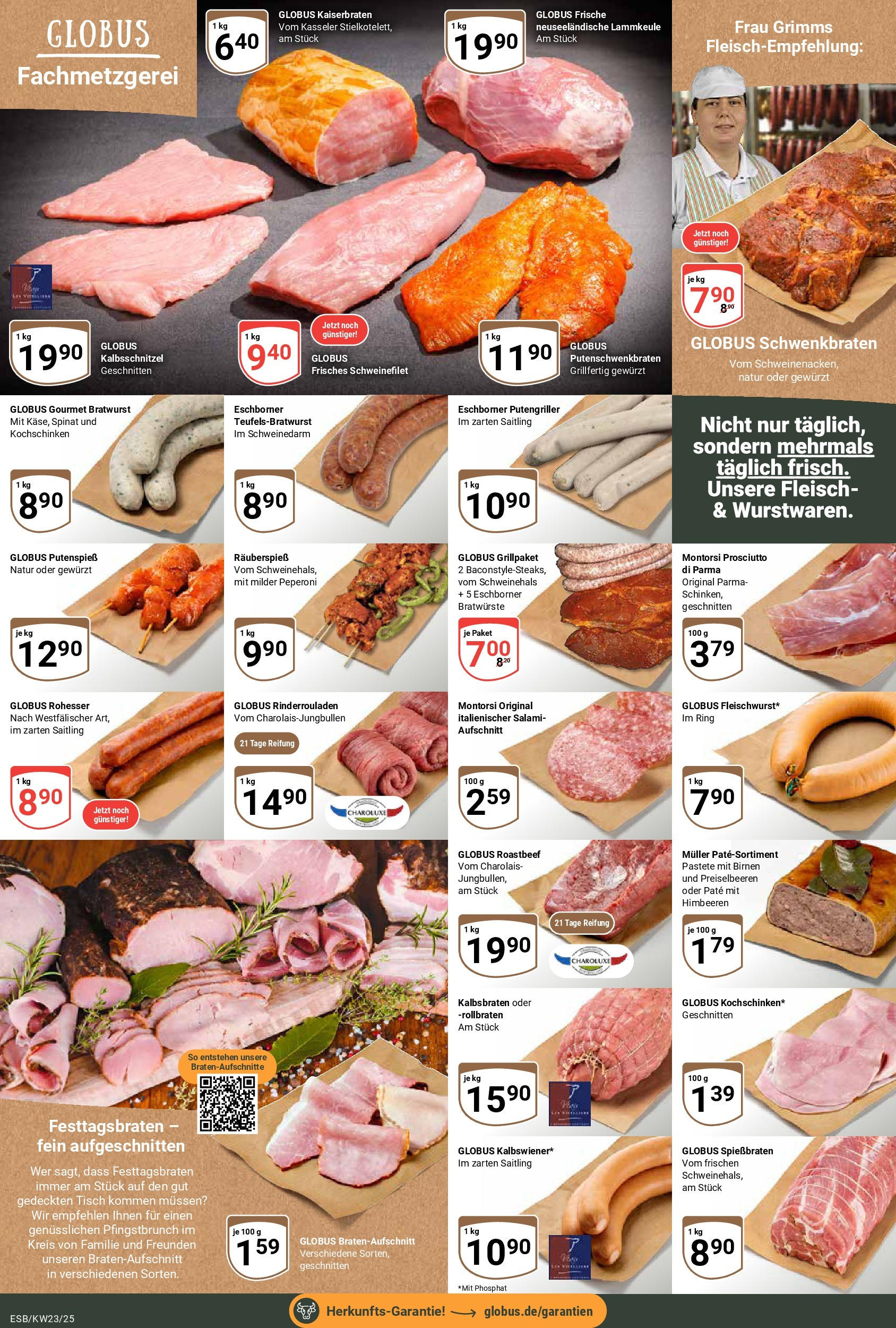 Globus - Globus: Wochenangebote (ab 01.06.2025) » Angebote online | Seite: 9 | Produkte: Lammkeule, Grill, Schweinefilet, Salami