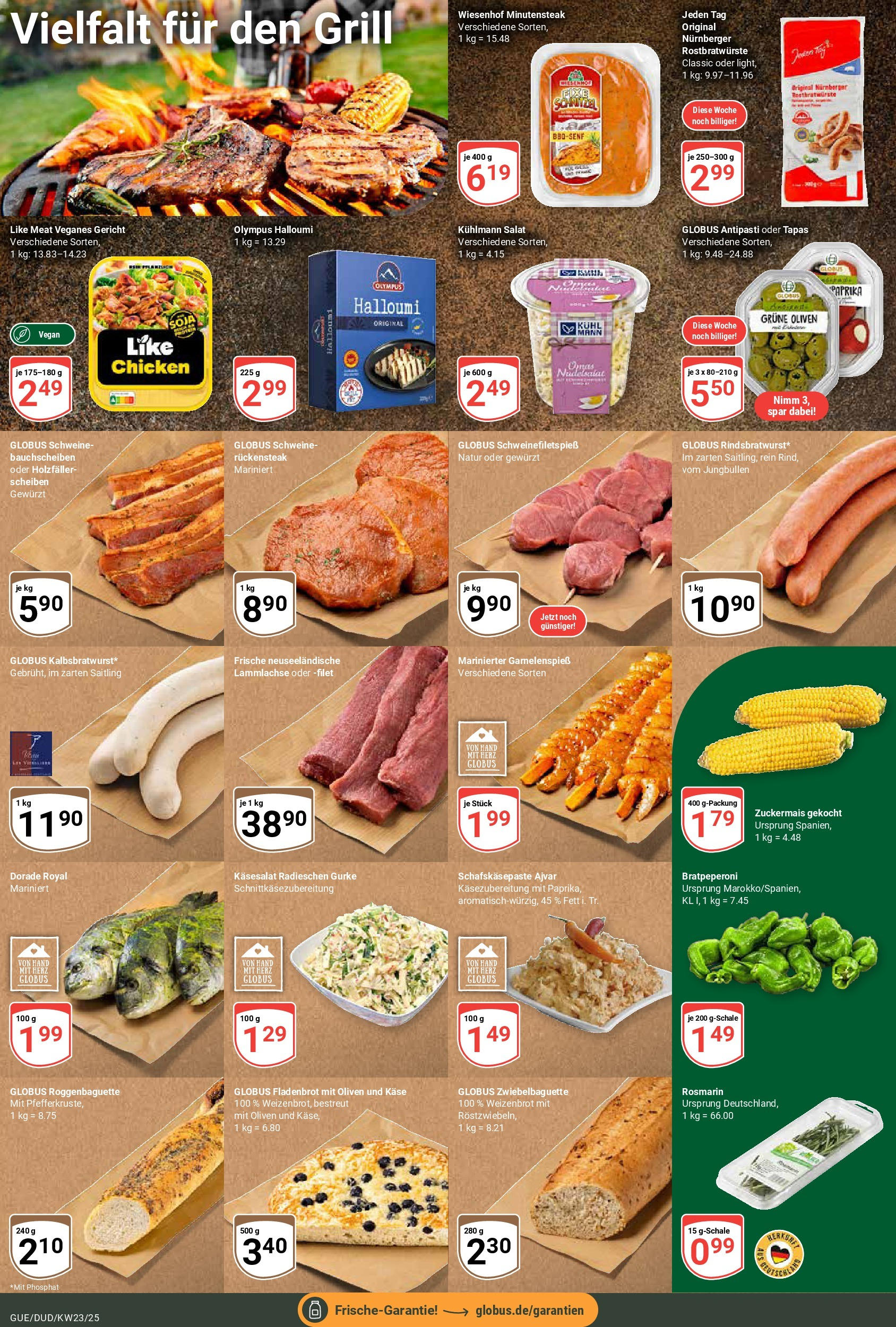 Globus prospekt Saarbrücken-Dudweiler	 (ab 01.06.2025) » Angebote online | Seite: 18 | Produkte: Käse, Schnitzel, Steak, Salat
