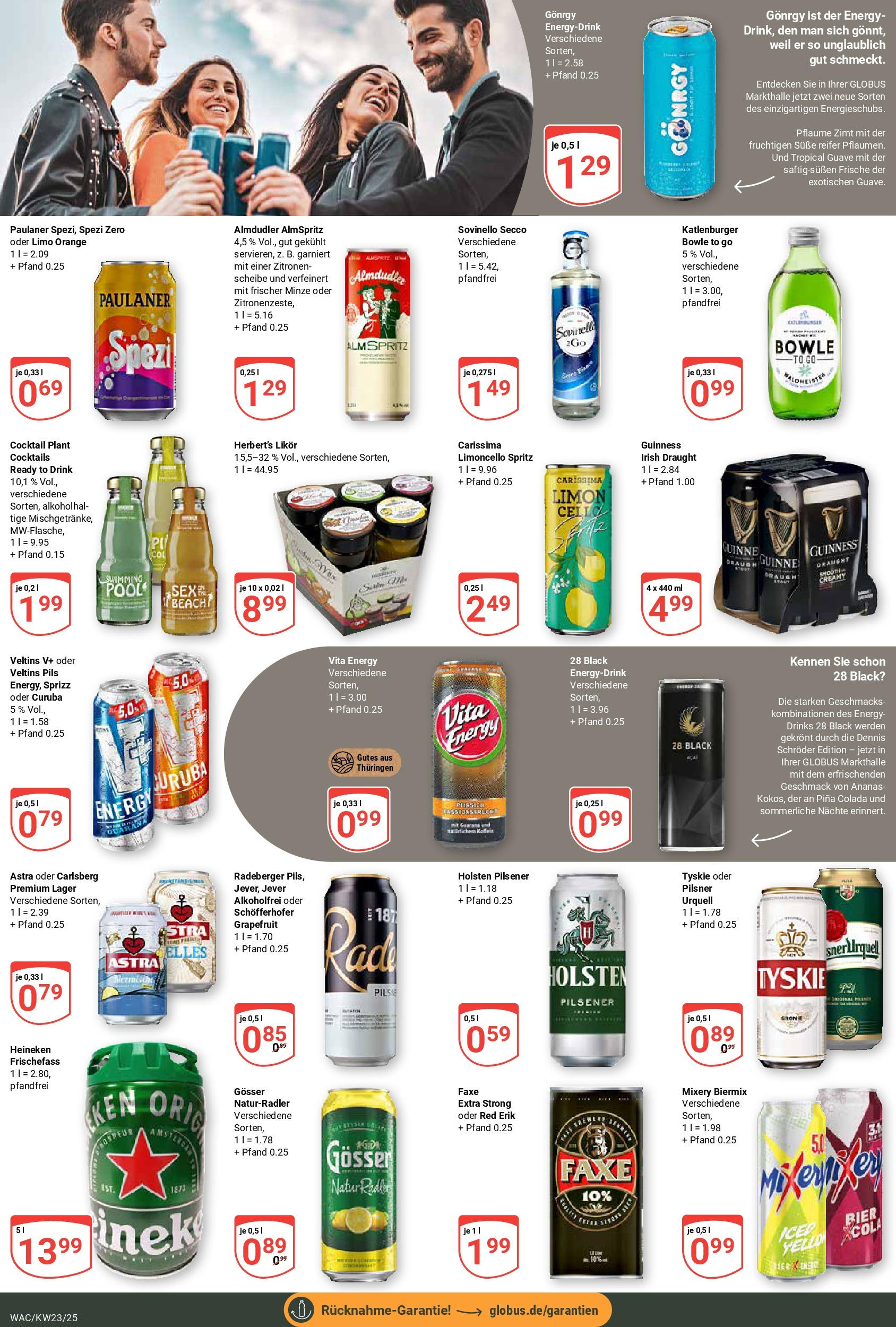 Globus prospekt Markkleeberg	 (ab 01.06.2025) » Angebote online | Seite: 14 | Produkte: Carlsberg, Energy, Likör, Holsten