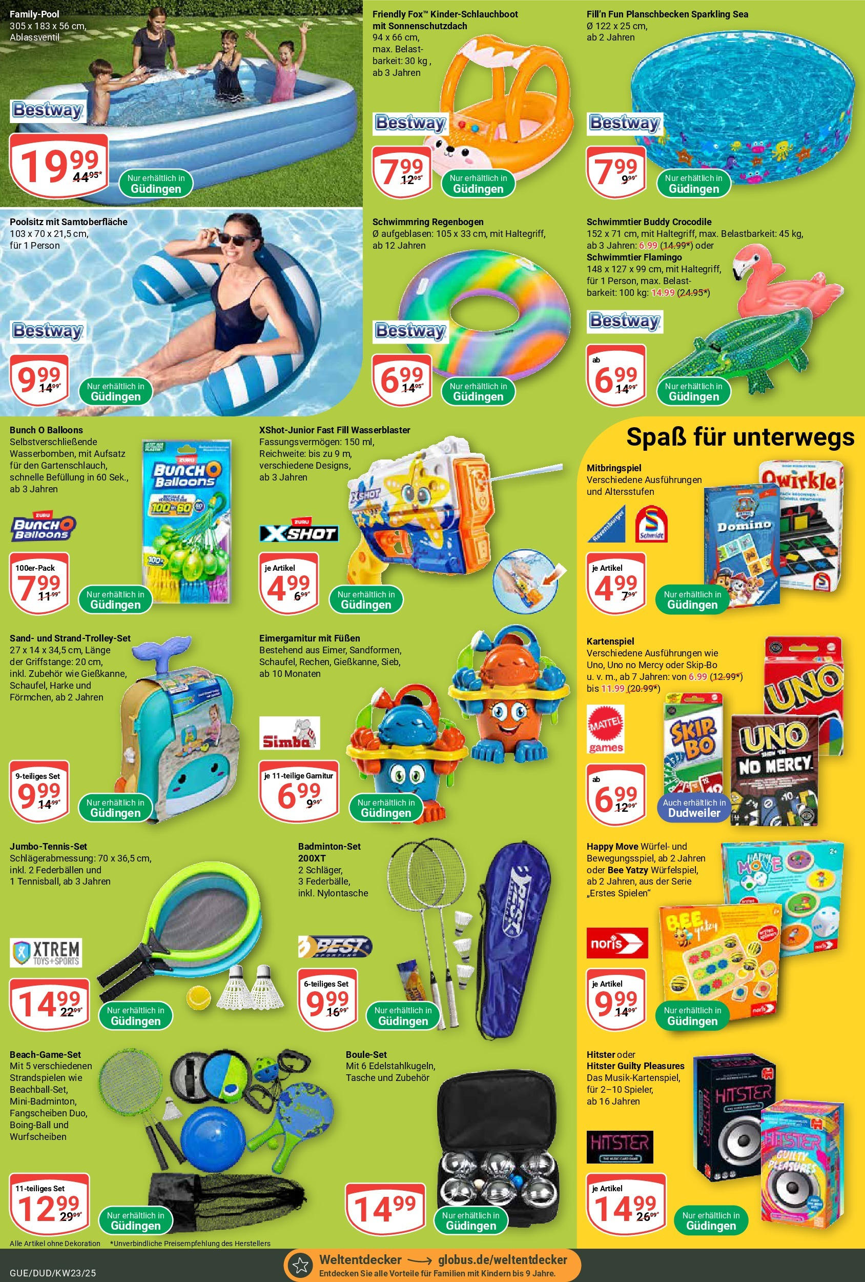 Globus prospekt Saarbrücken-Dudweiler	 (ab 01.06.2025) » Angebote online | Seite: 22 | Produkte: Tasche, Badmintonset