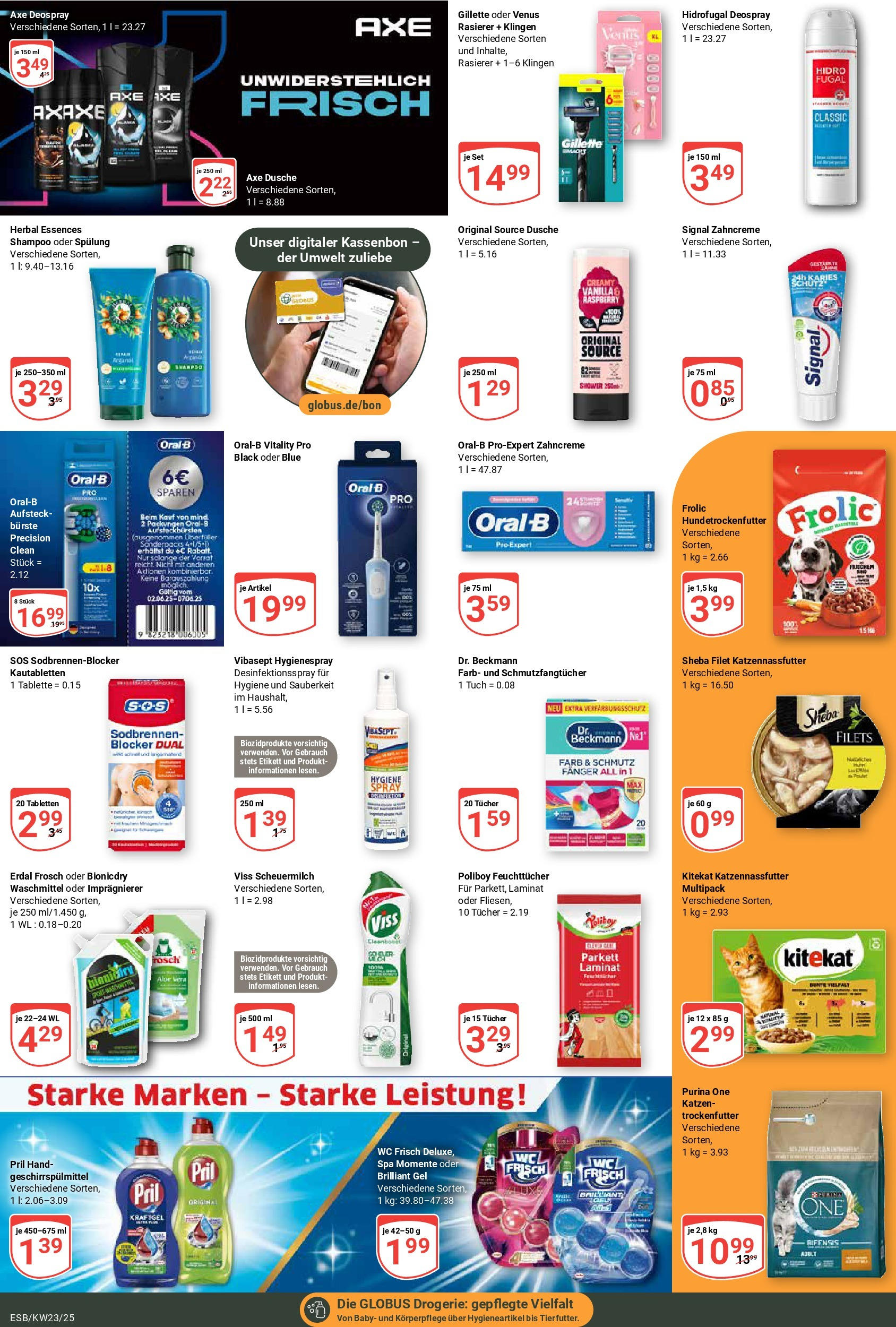 Globus - Globus: Wochenangebote (ab 01.06.2025) » Angebote online | Seite: 16 | Produkte: Purina one, Rasierer, Waschmittel, Shower Gel