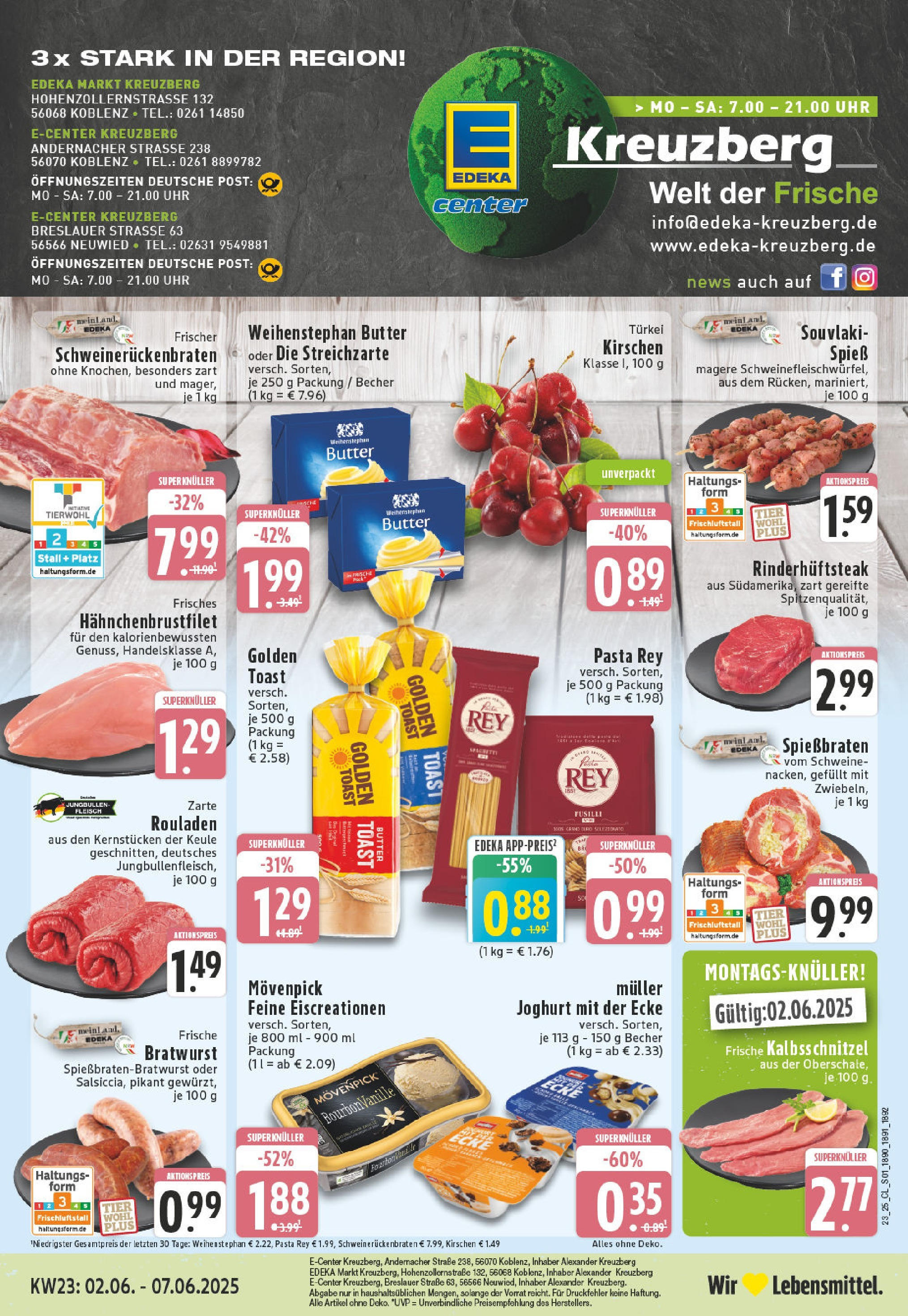 Edeka prospekt Koblenz	 (ab 01.06.2025) » Angebote Online | Seite: 1 | Produkte: Joghurt, Bratwurst, Steak, Fleisch