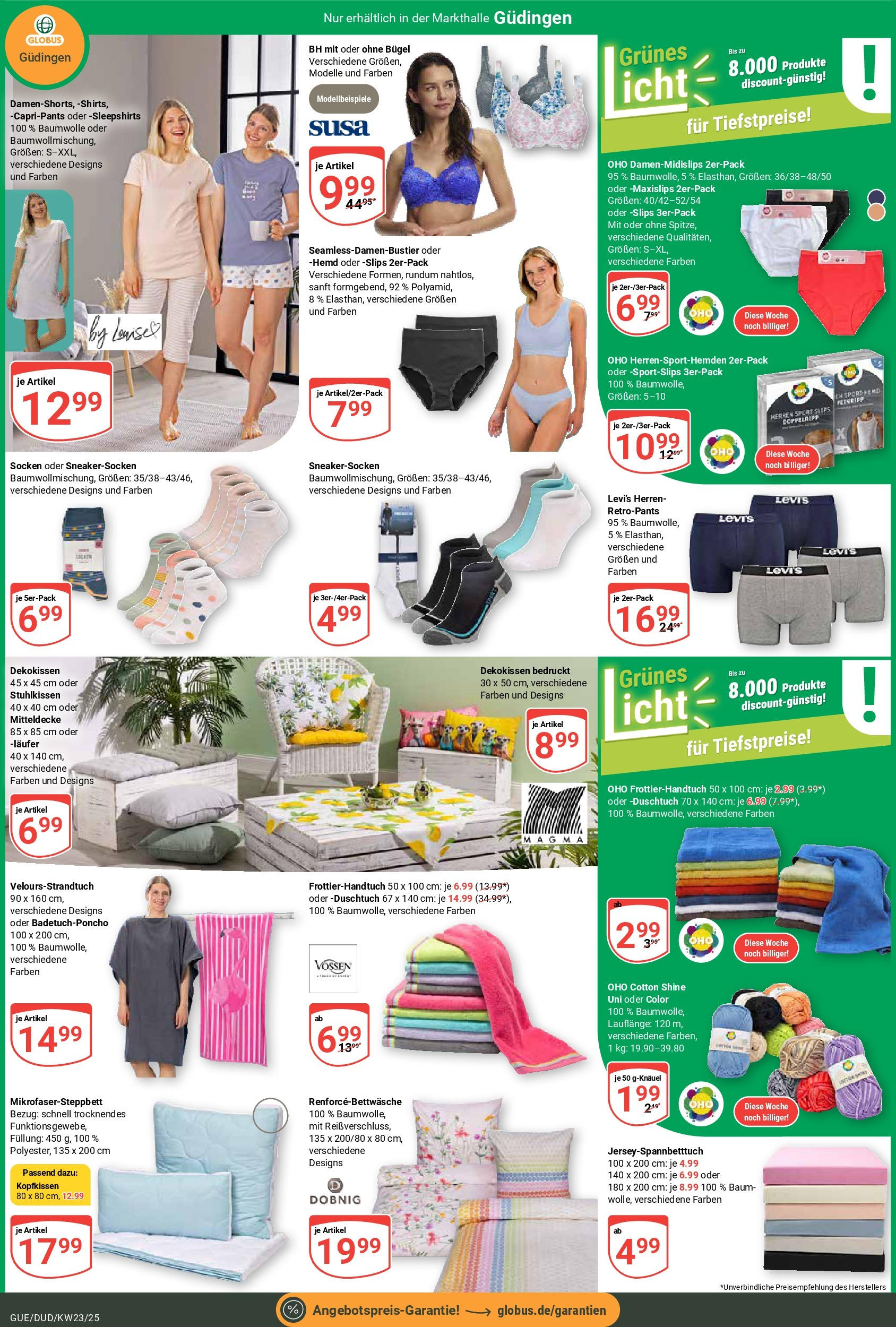 Globus prospekt Saarbrücken-Dudweiler	 (ab 01.06.2025) » Angebote online | Seite: 25 | Produkte: Kopfkissen, Hemd, BH, Socken