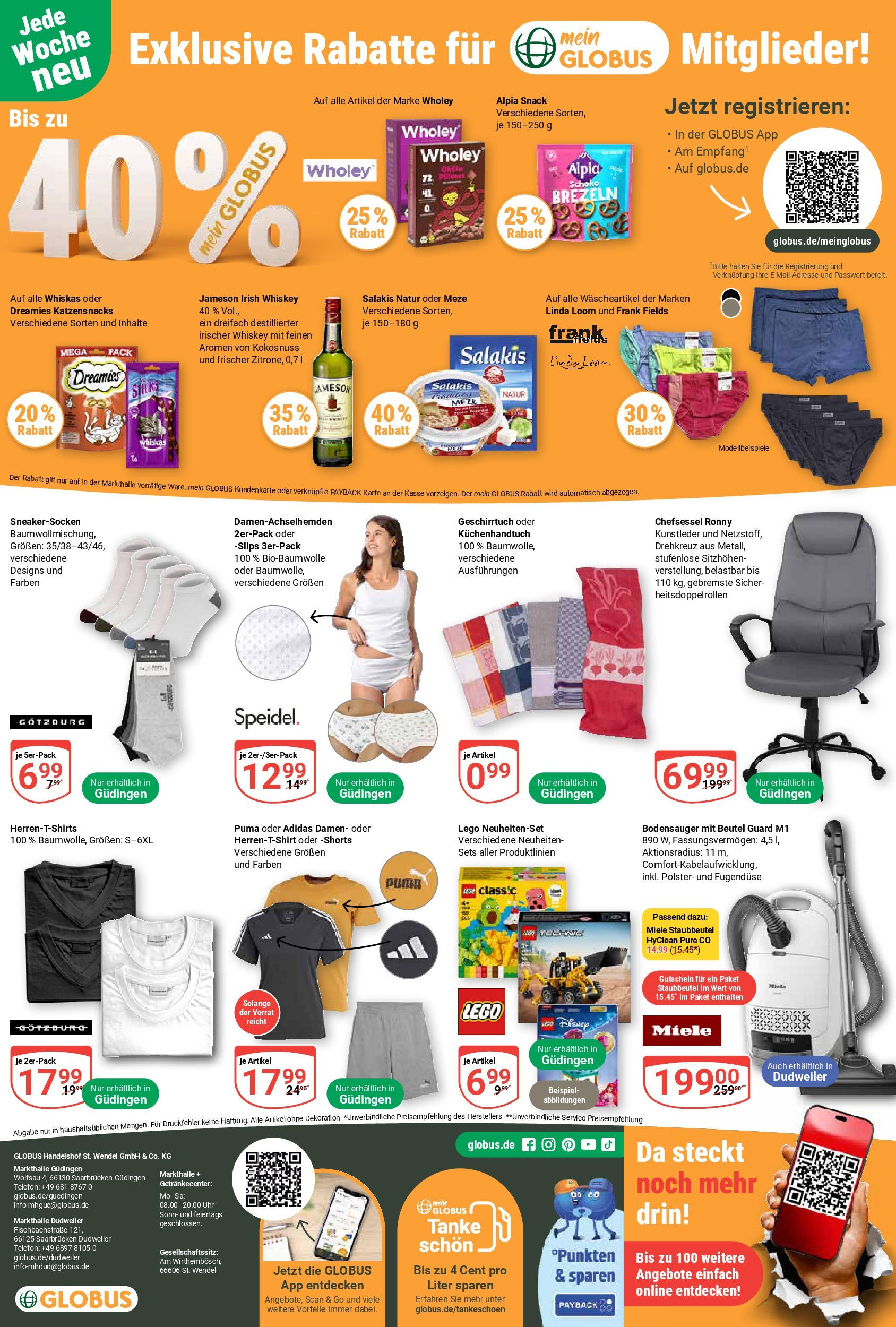 Globus prospekt Saarbrücken-Dudweiler	 (ab 01.06.2025) » Angebote online | Seite: 28 | Produkte: T-Shirt, Jameson, Chefsessel, Uhr
